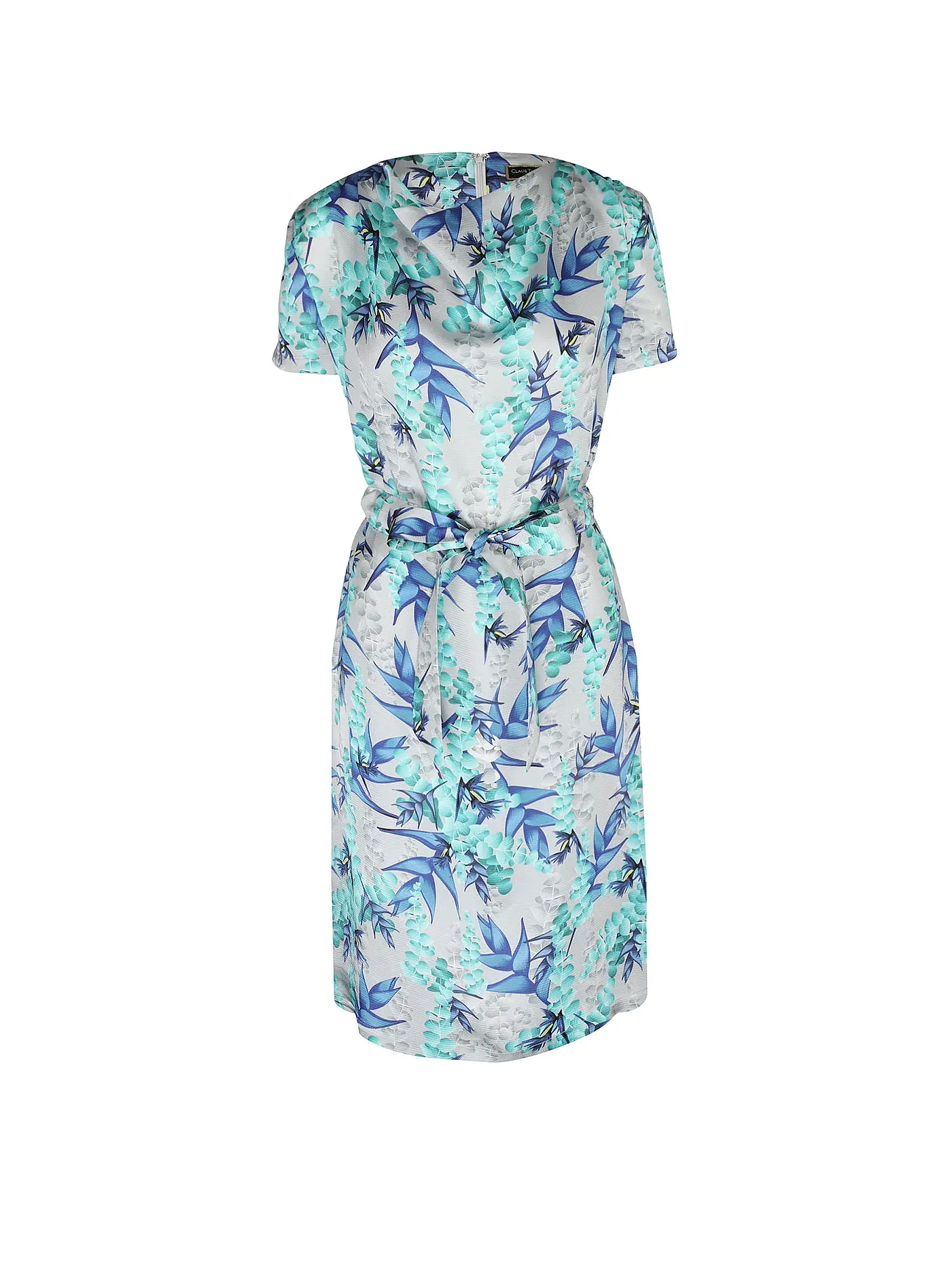 CLAUS TYLER | Cocktailkleid AUSTRIAN EMBROIDERY PRINT FLORAL | grau