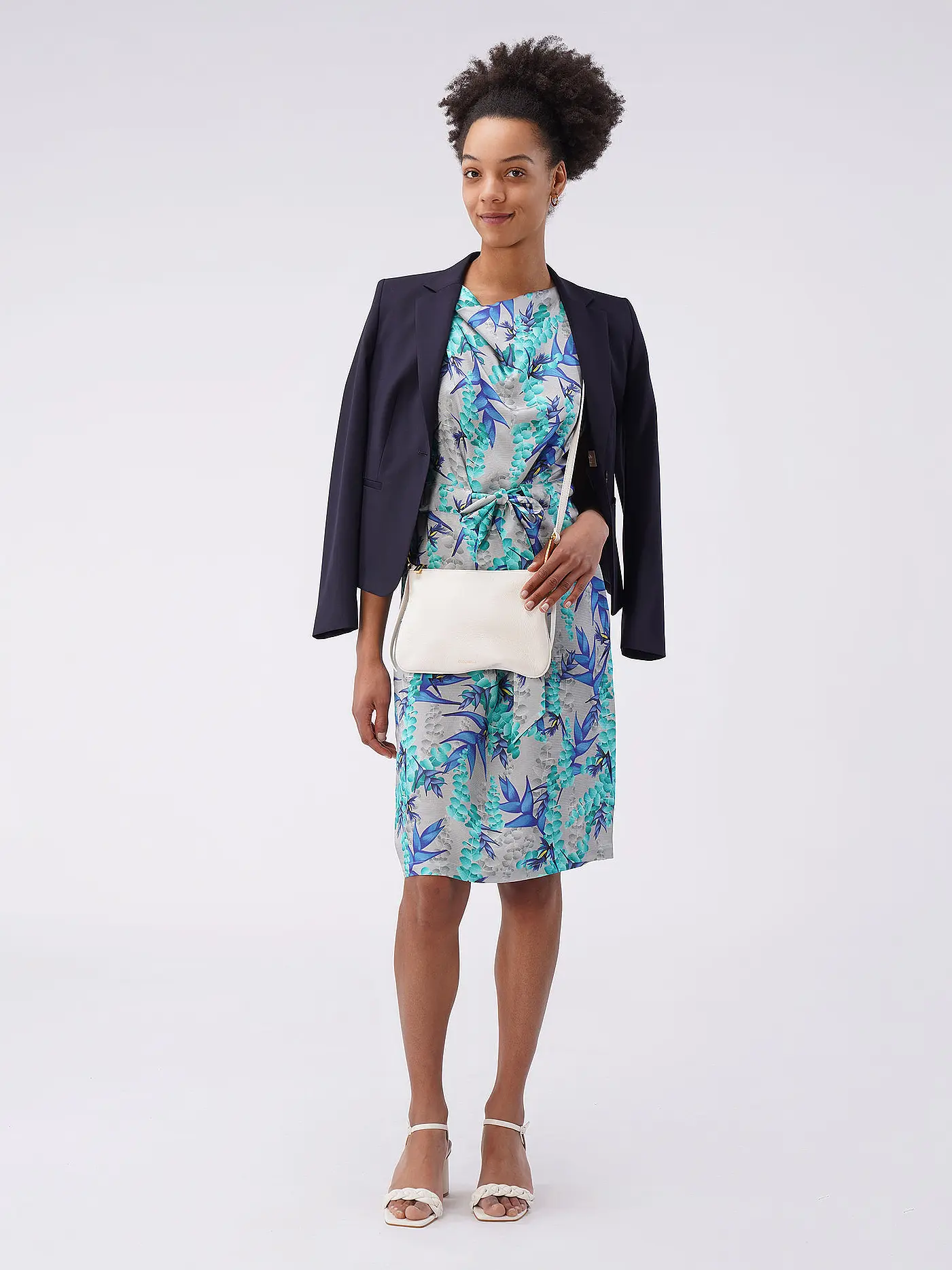 CLAUS TYLER | Cocktailkleid AUSTRIAN EMBROIDERY PRINT FLORAL | grau