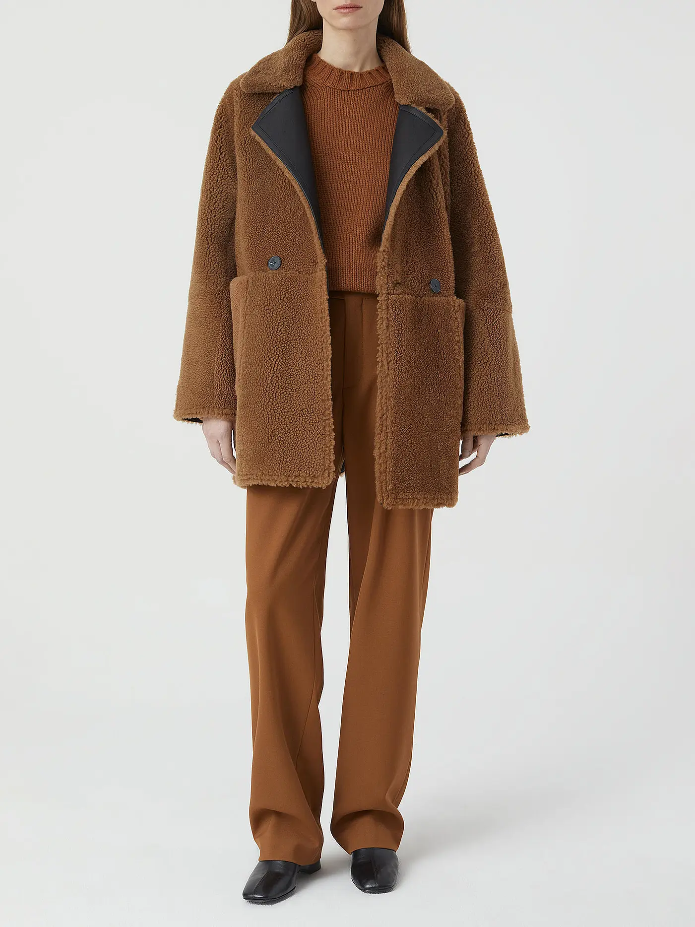 CLOSED | Felljacke - Wendejacke | braun