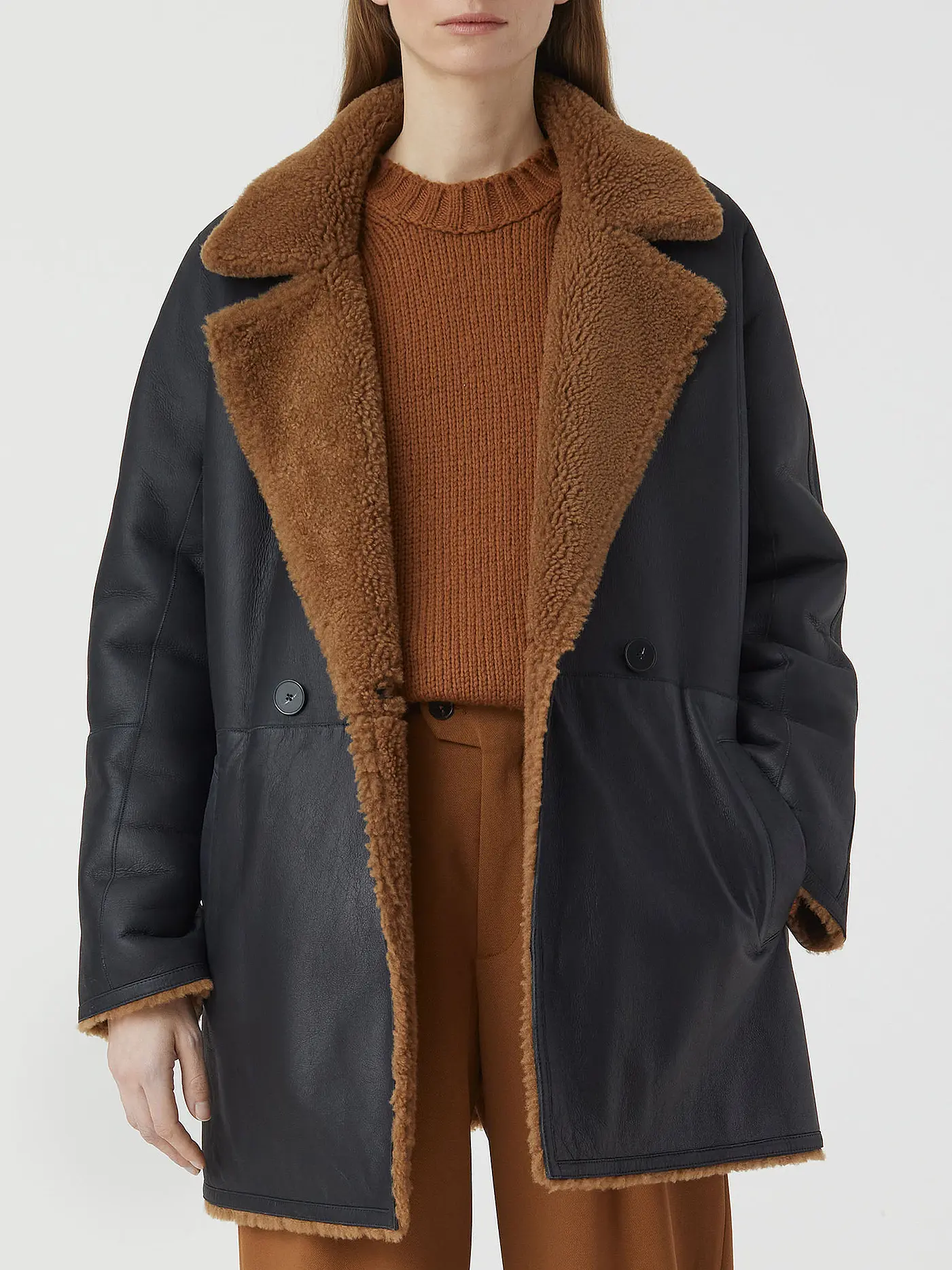 CLOSED | Felljacke - Wendejacke | braun