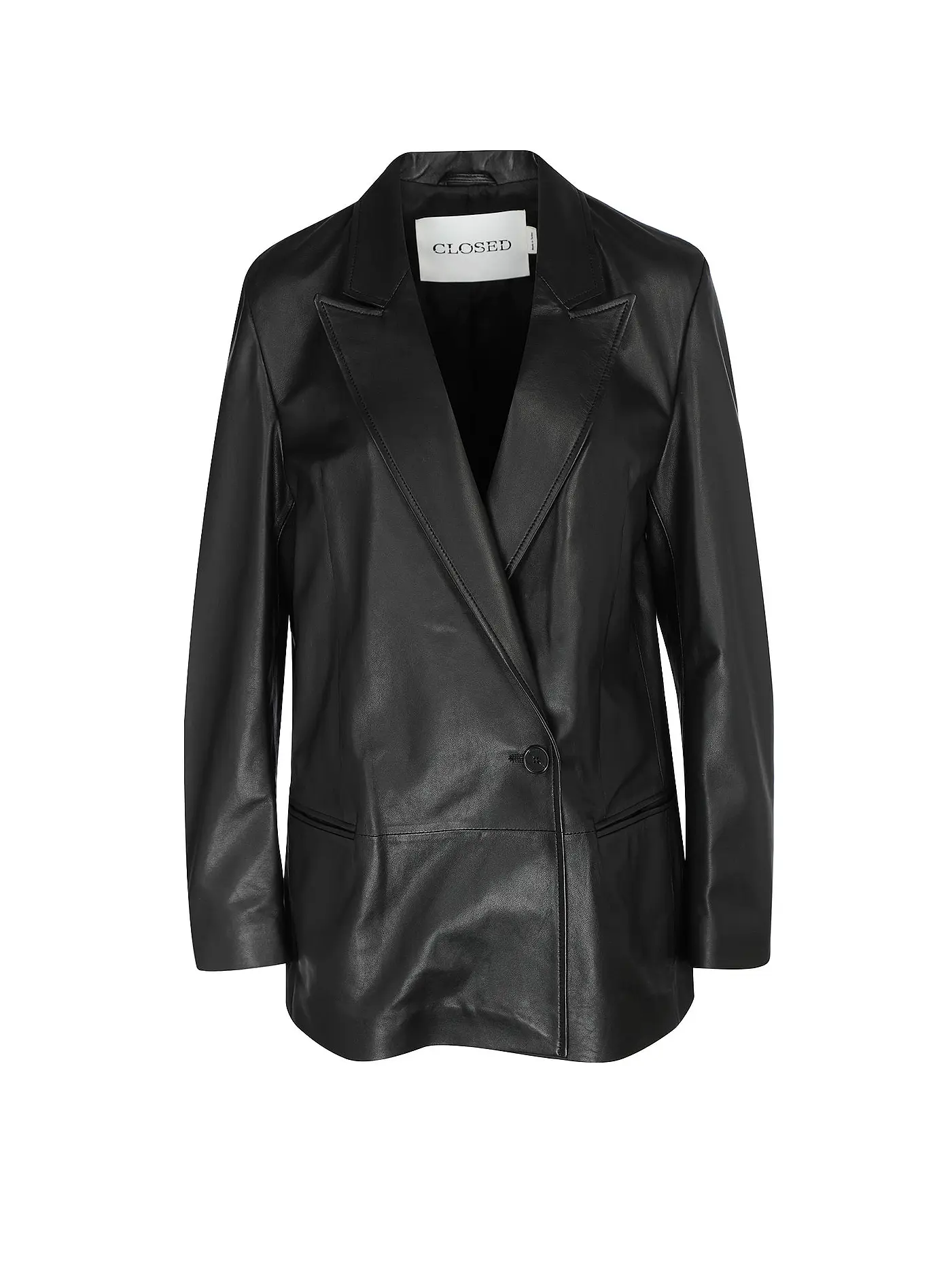 CLOSED | Lederblazer KAYCEE | schwarz