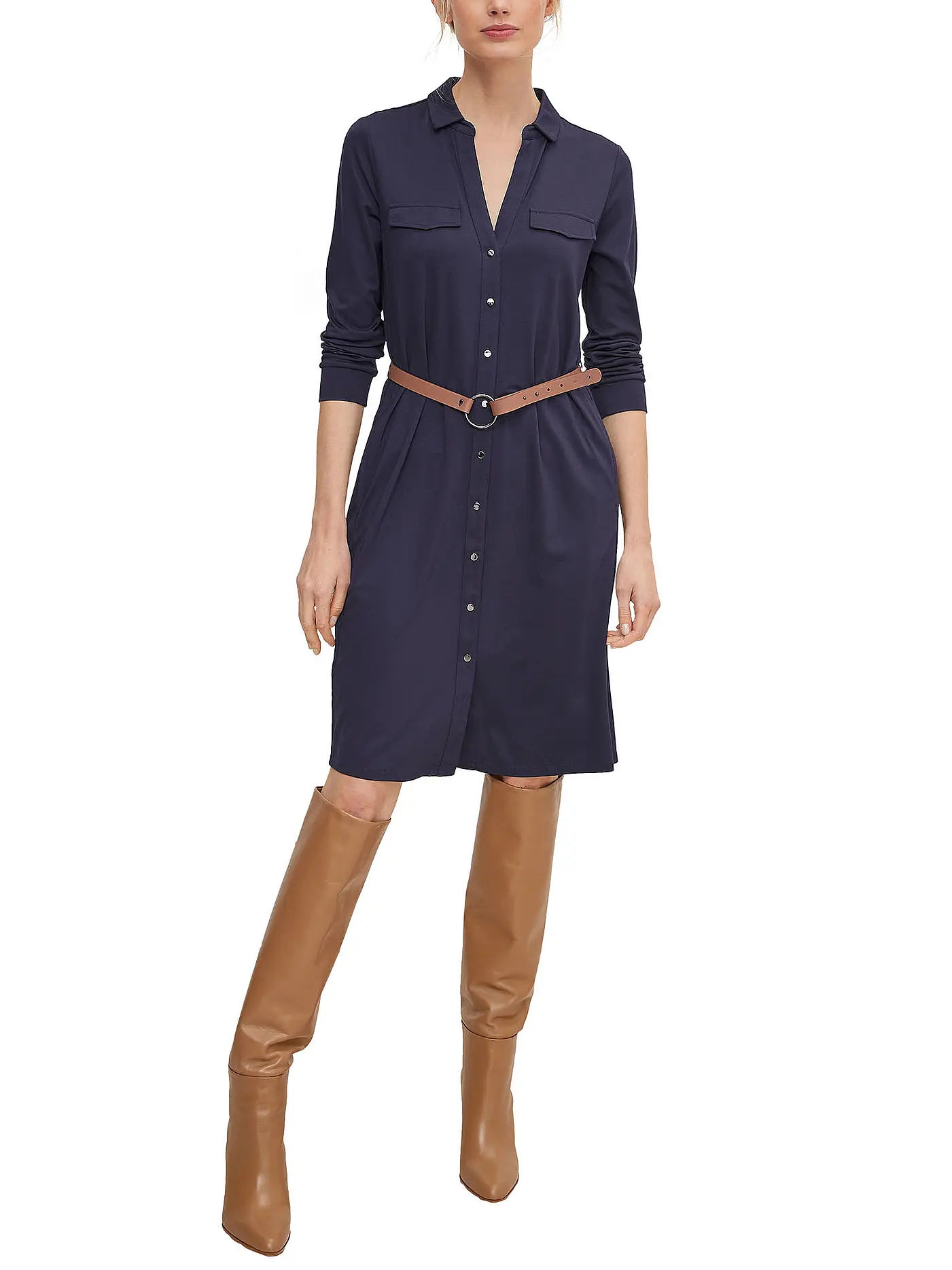 COMMA | Hemdblusenkleid | blau