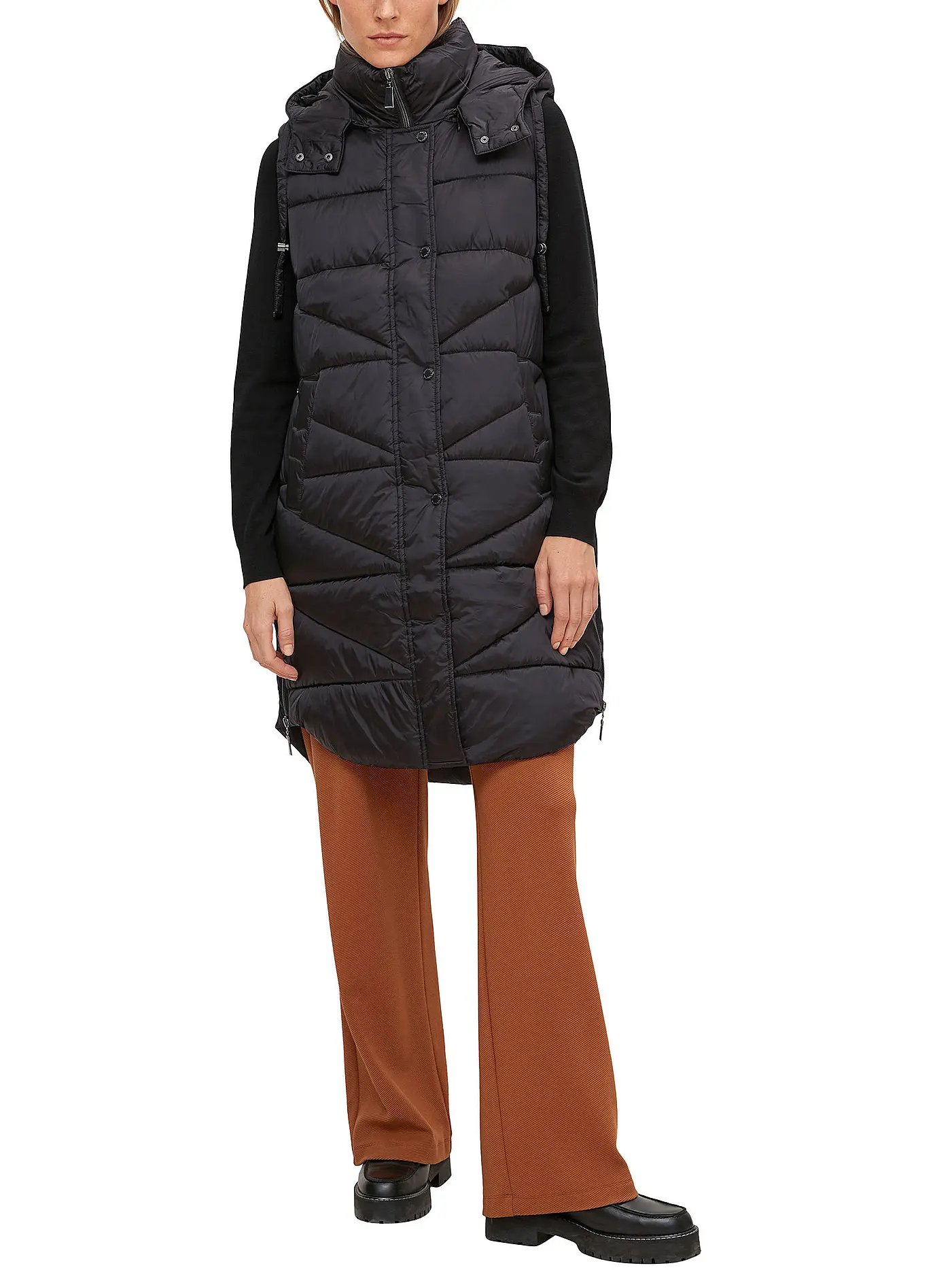 COMMA | Steppgilet | schwarz