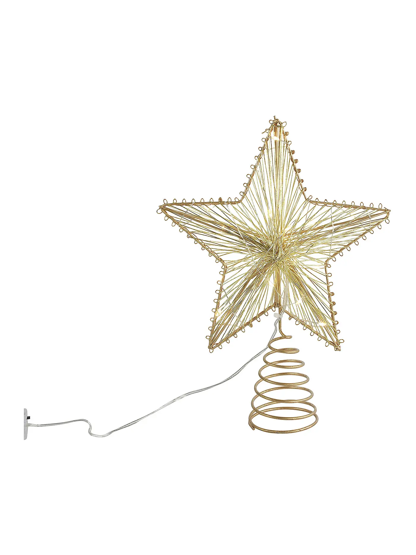 COUNTRYFIELD | Weihnachtsbaumspitze Stern POLLUX LED-Timer 20x25cm Schwarz | gold