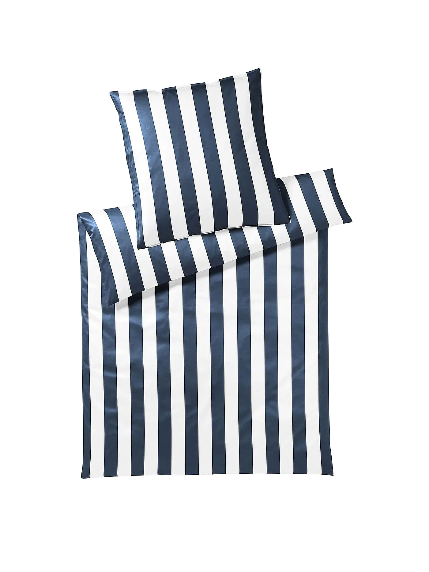 COVERED | Perkal Bettwäsche Connect 2x 70x90cm / 200x200cm Bleu | dunkelblau