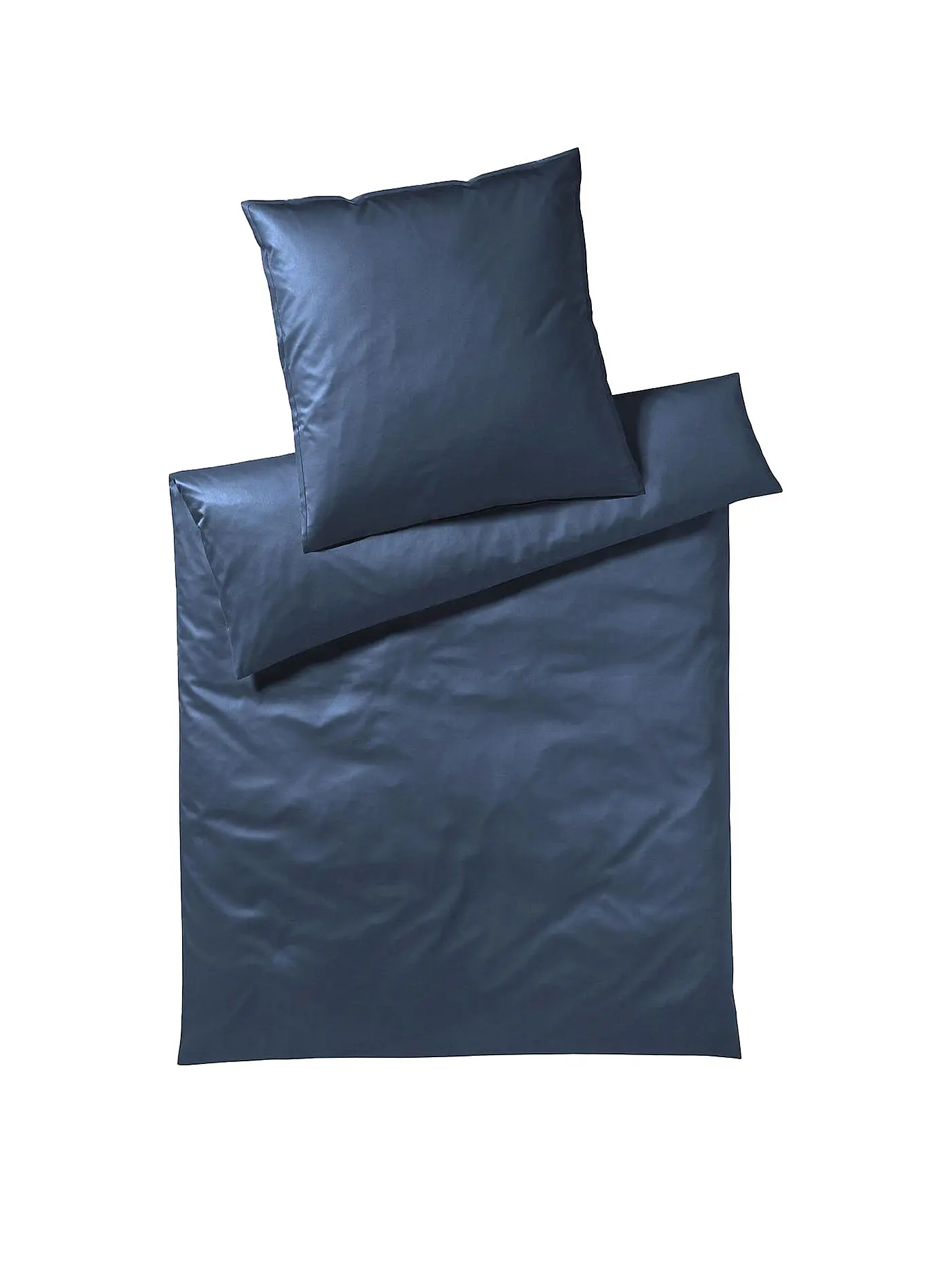 COVERED | Perkal Bettwäsche Solid 2x 70x90cm / 200x200cm Marine | dunkelblau