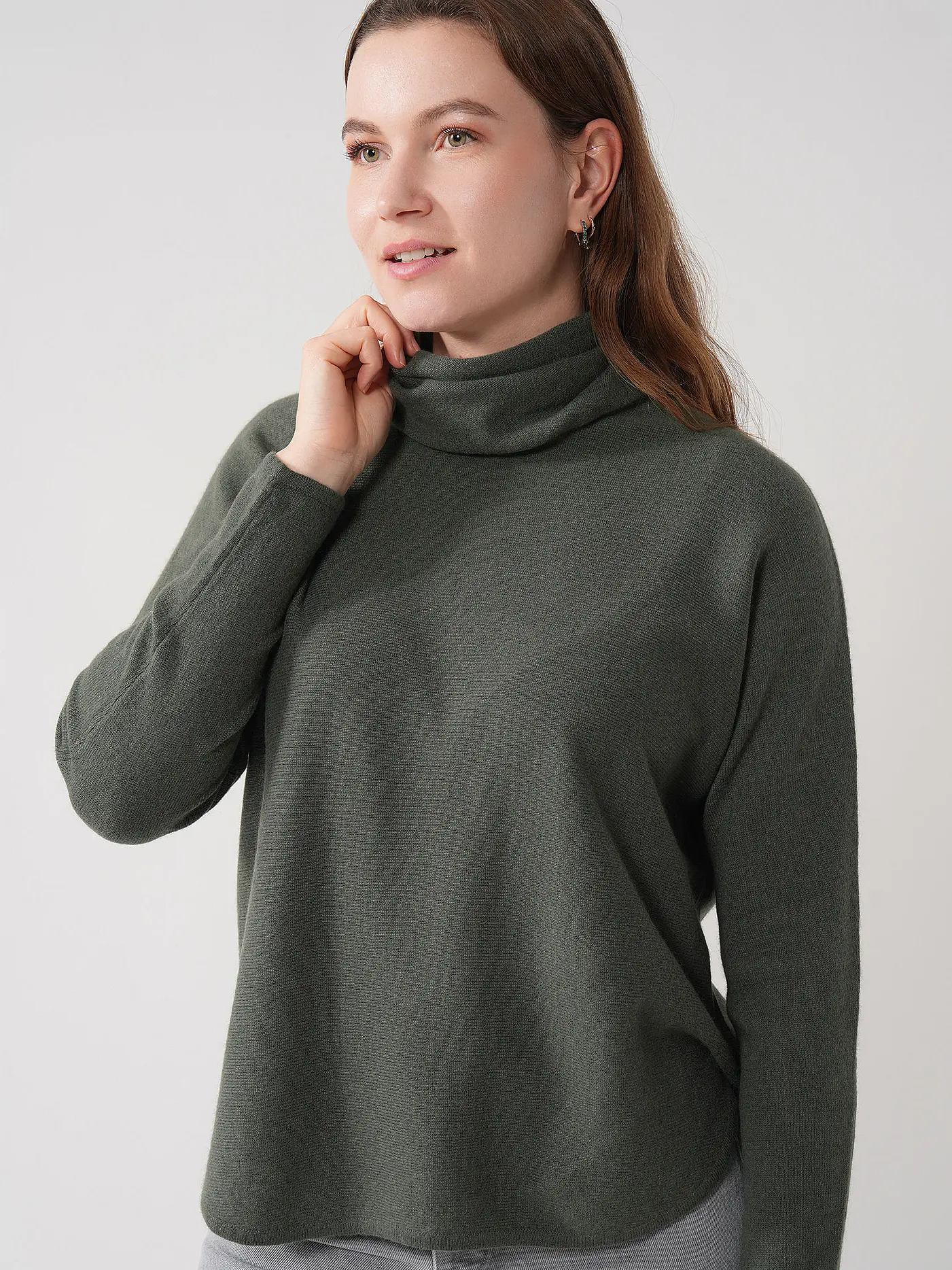 DAVIDA | Kaschmirpullover  | olive