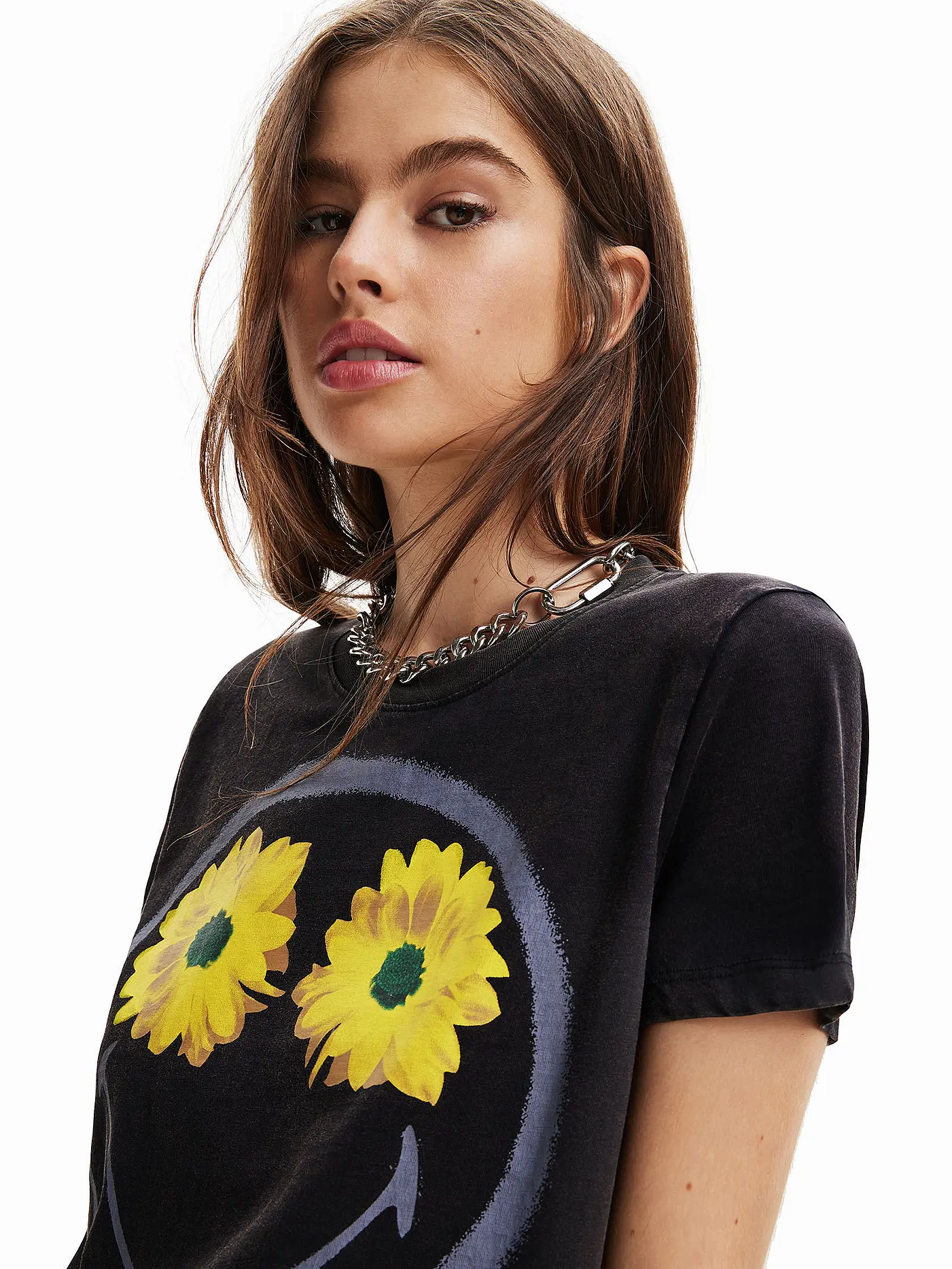 DESIGUAL | T-Shirt SMILEY | schwarz