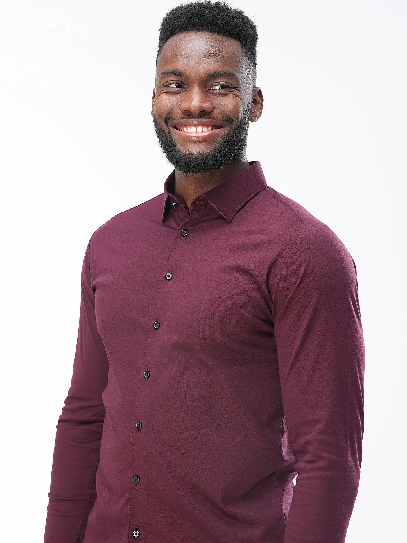 DESOTO | Jerseyhemd Slim Fit | dunkelrot