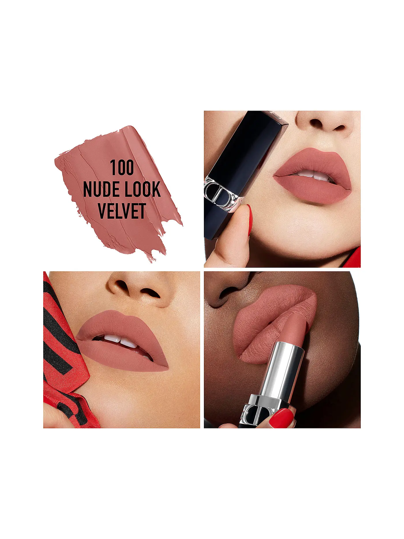 DIOR | Lippenstift - Rouge Dior Velvet ( 100 Nude Look )  | rosa
