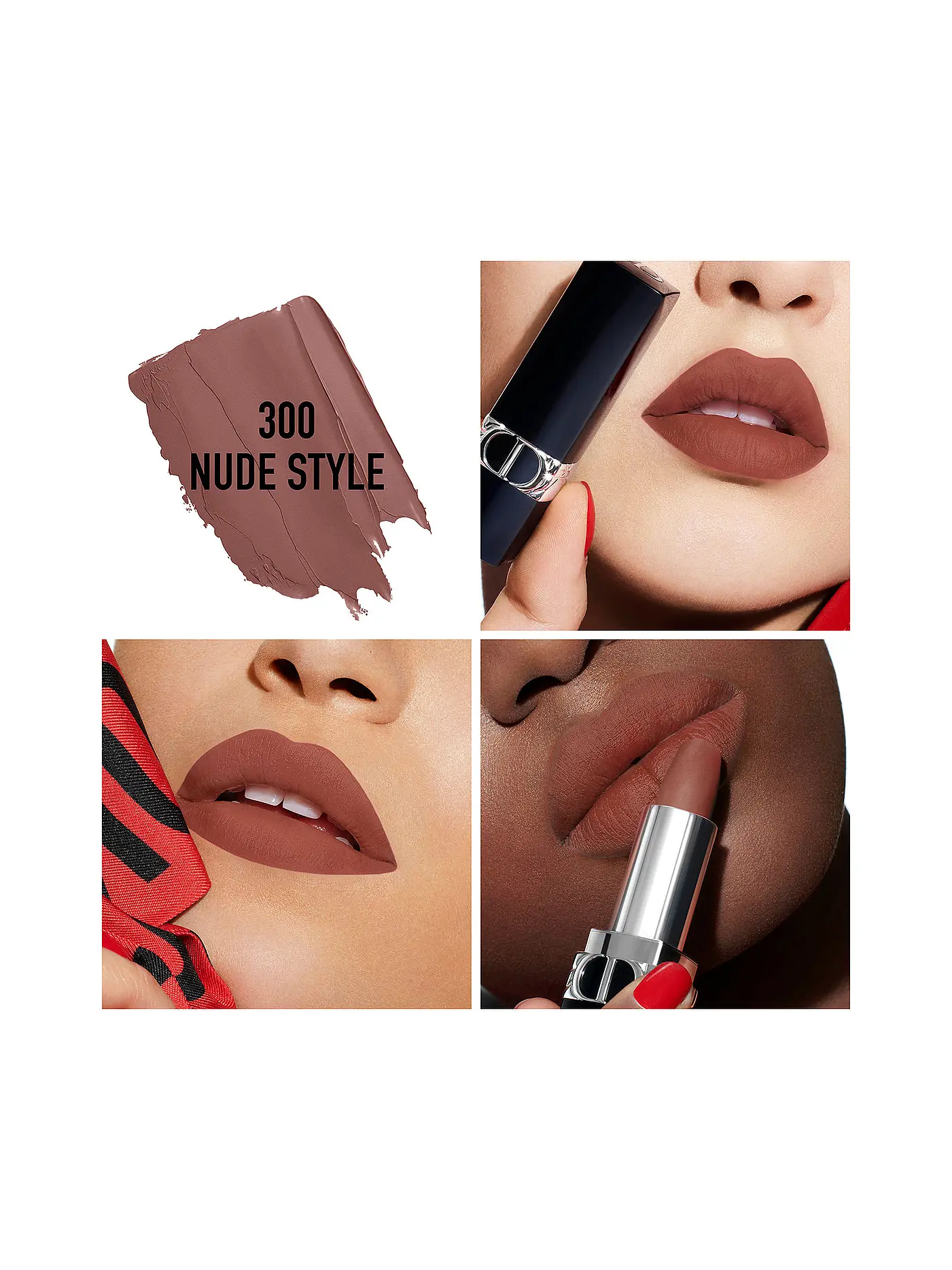 DIOR | Lippenstift - Rouge Dior Velvet ( 300 Nude Style )  | braun