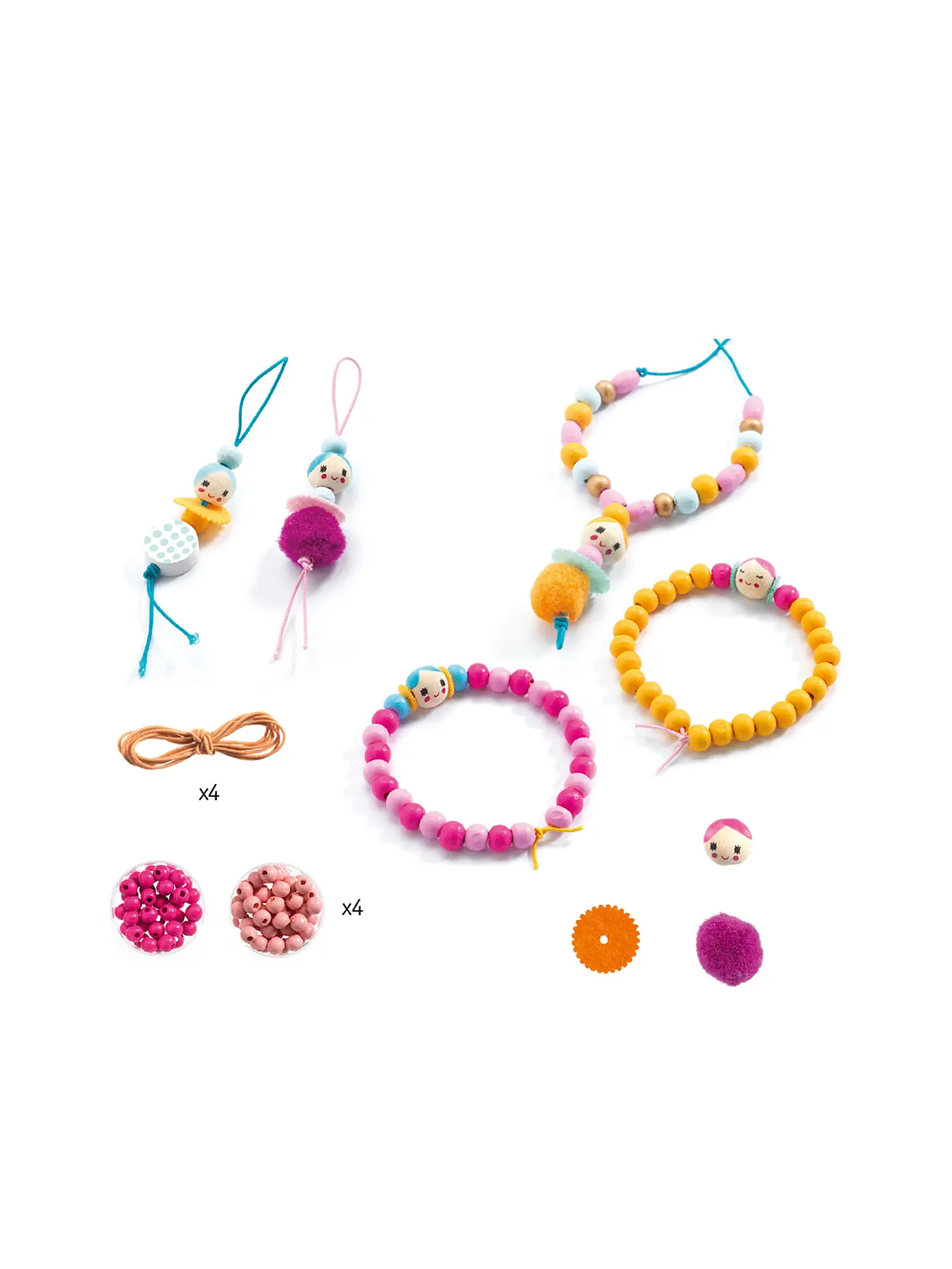 DJECO | Bastelset - Perlen und kleine Mädchen-Schmuck | transparent