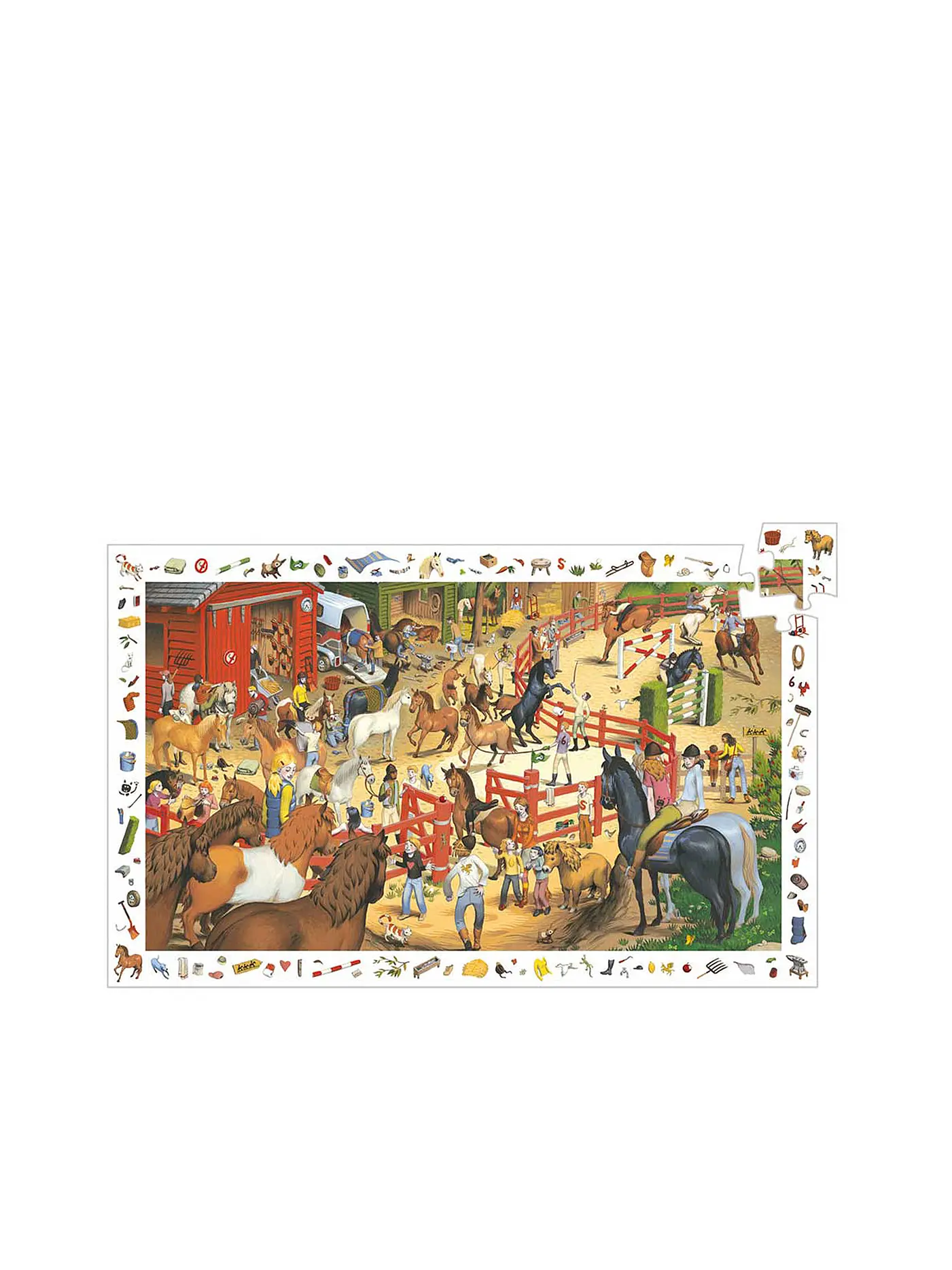 DJECO | Entdecker-Puzzle "Reitturnier" (200 Teile) | keine Farbe