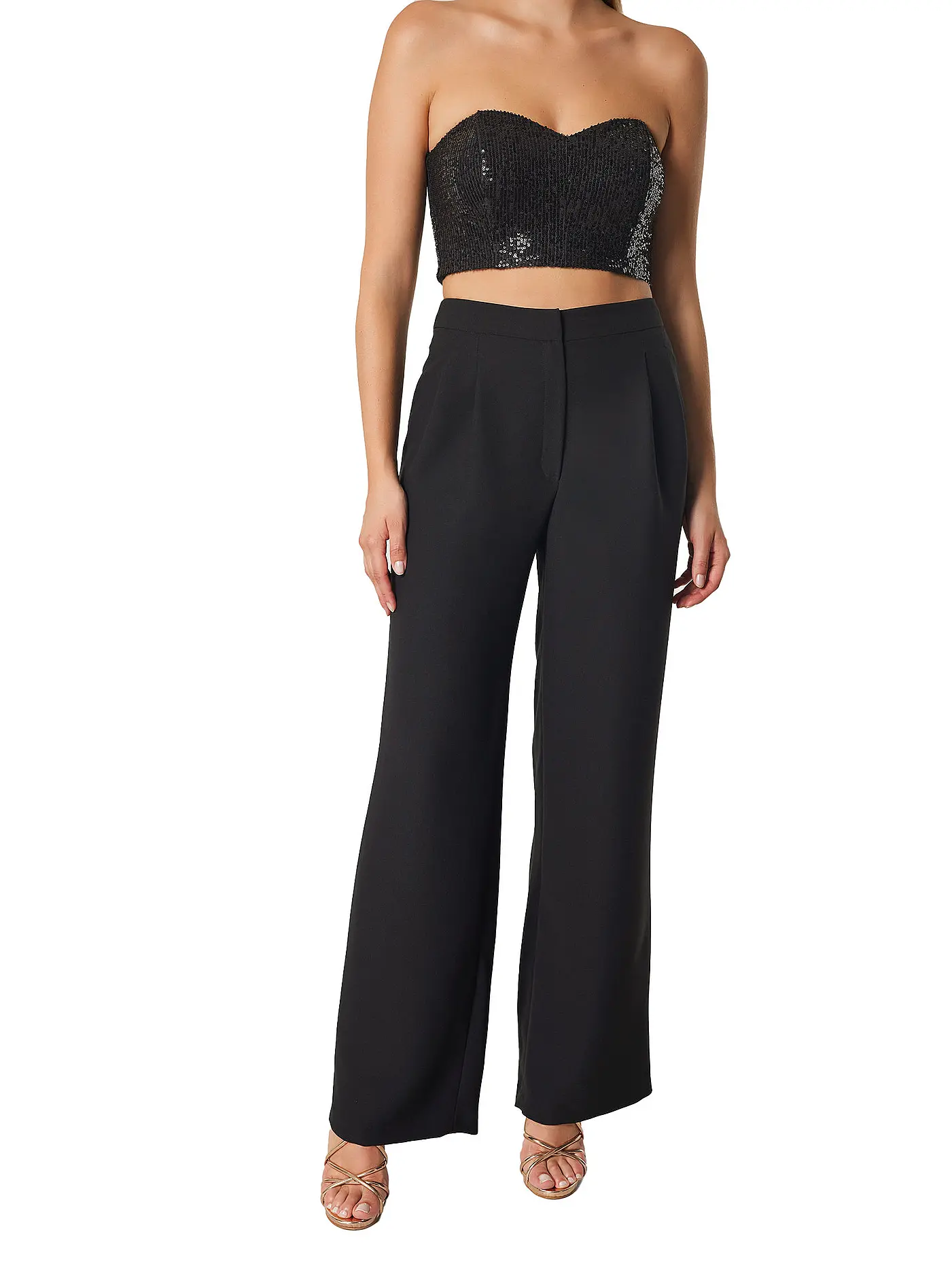 DRAGANA STANKOVIC | Hose CREPSATIN | schwarz