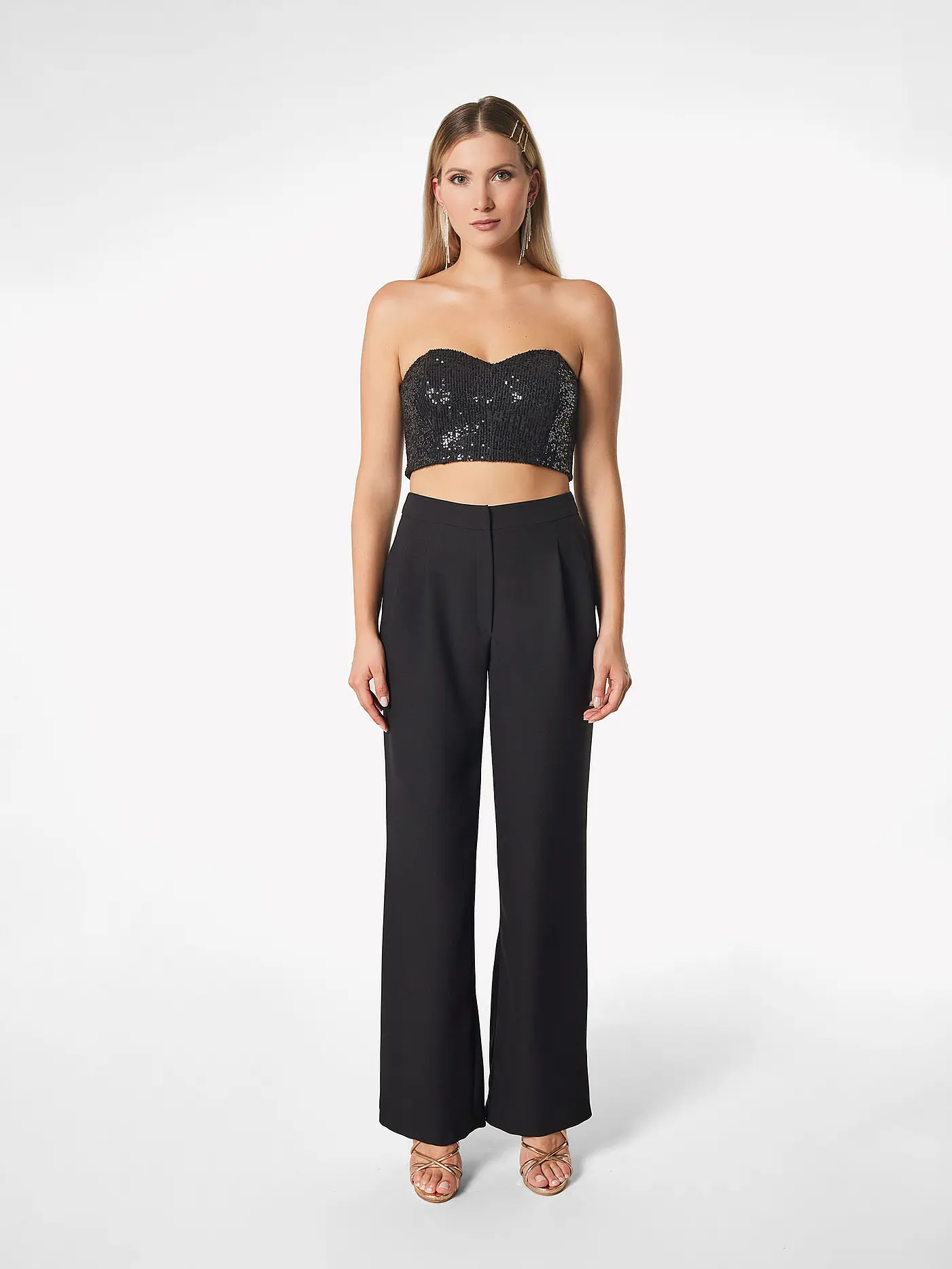 DRAGANA STANKOVIC | Hose CREPSATIN | schwarz