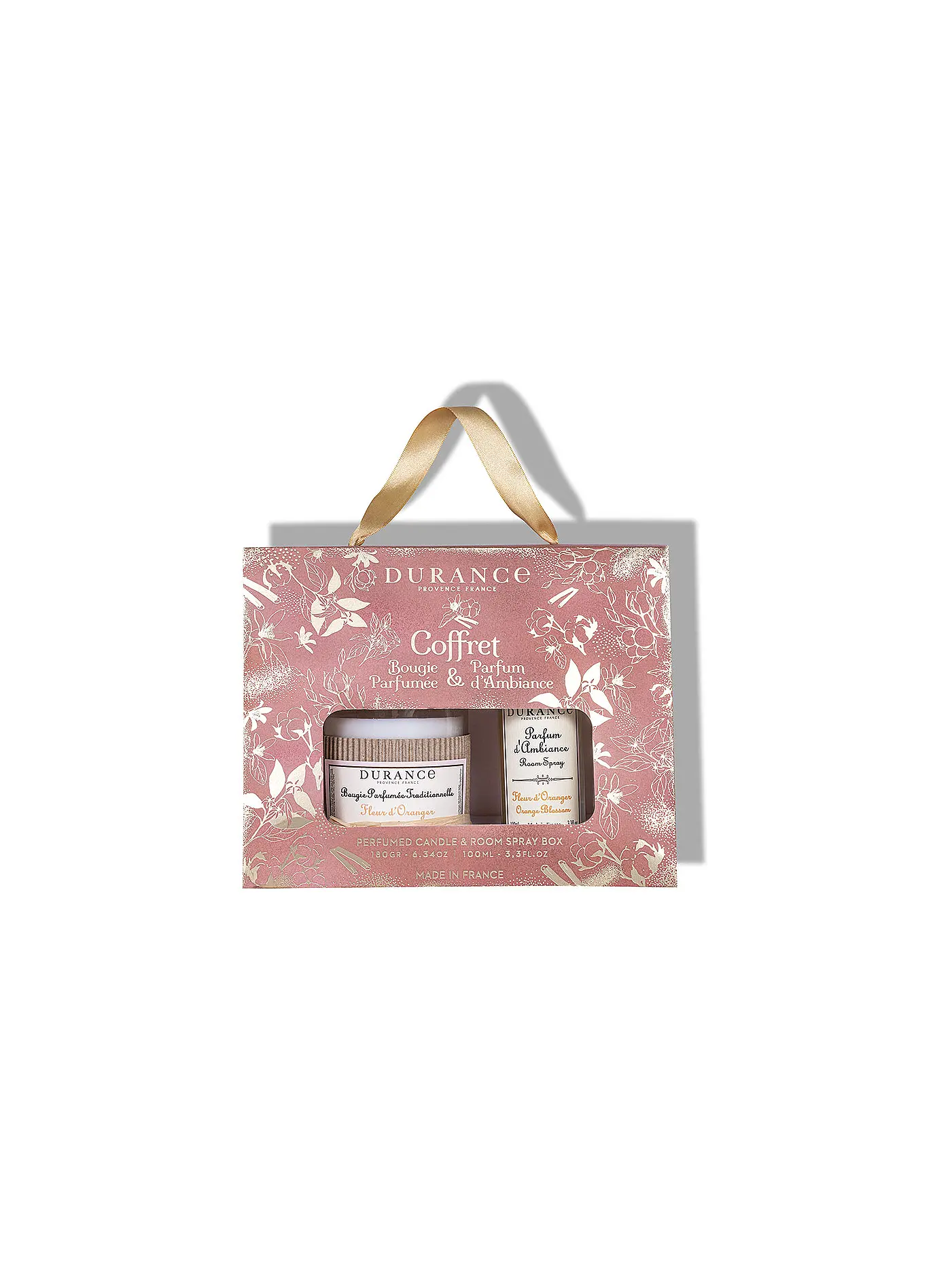 DURANCE | Duftset Kerze und Raumspray 100ml Orangenblüte | beige