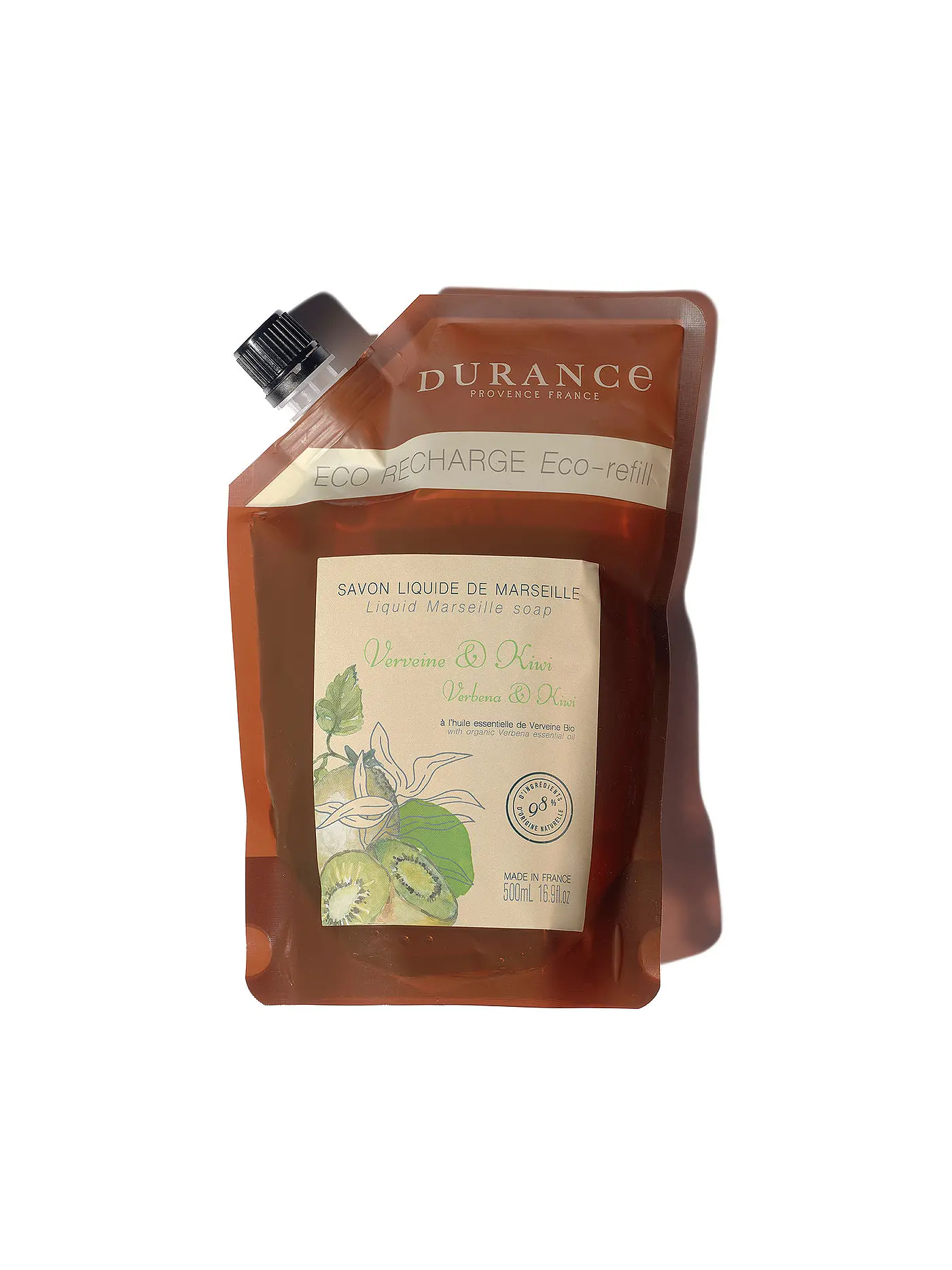 DURANCE | Refill Marseiller Flüssigseife Rose & Safran 500ml | braun