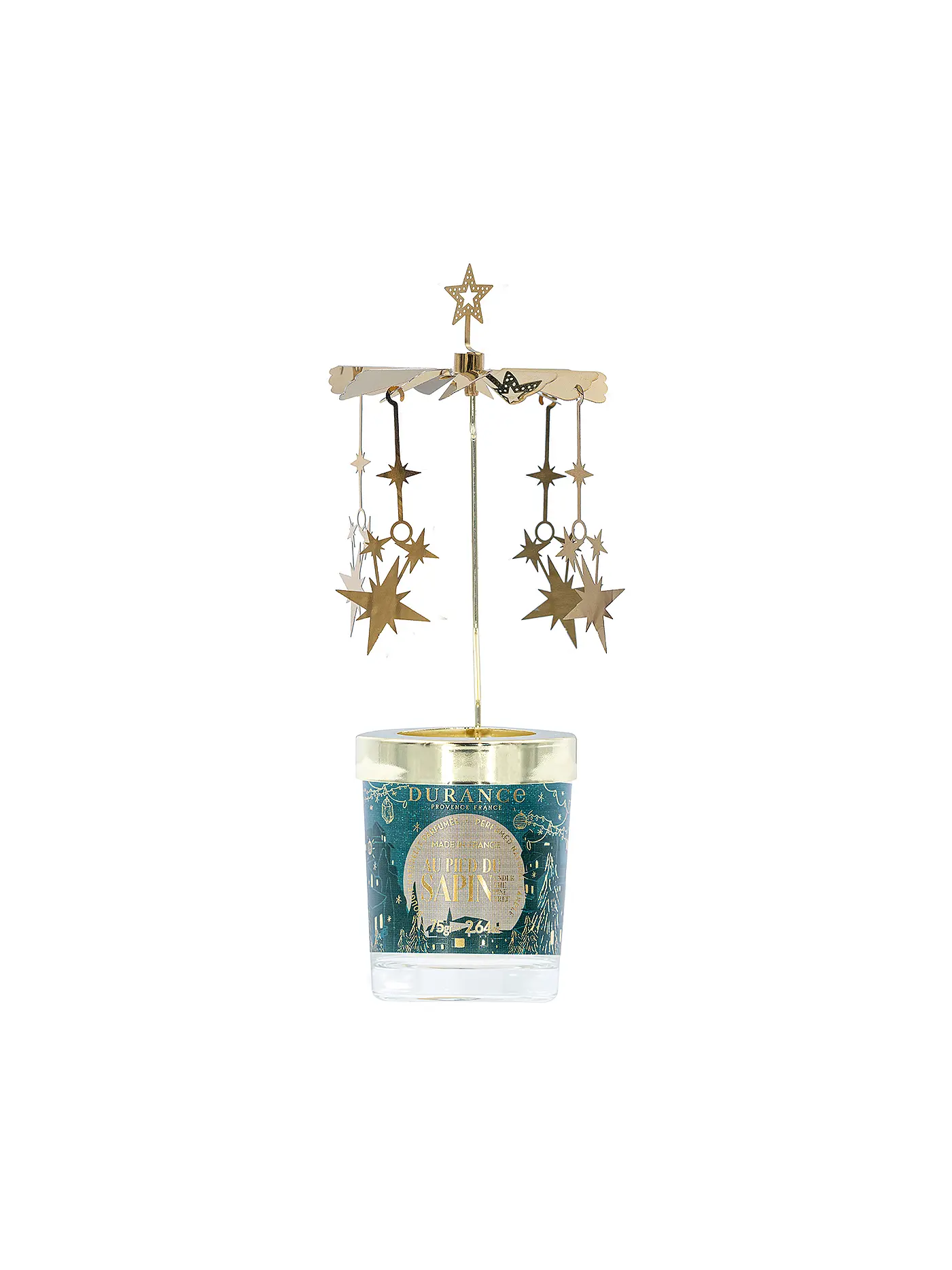 DURANCE | Weihnachts Duftkerze 75g mit Karussell Spritzgebäck | dunkelgrün