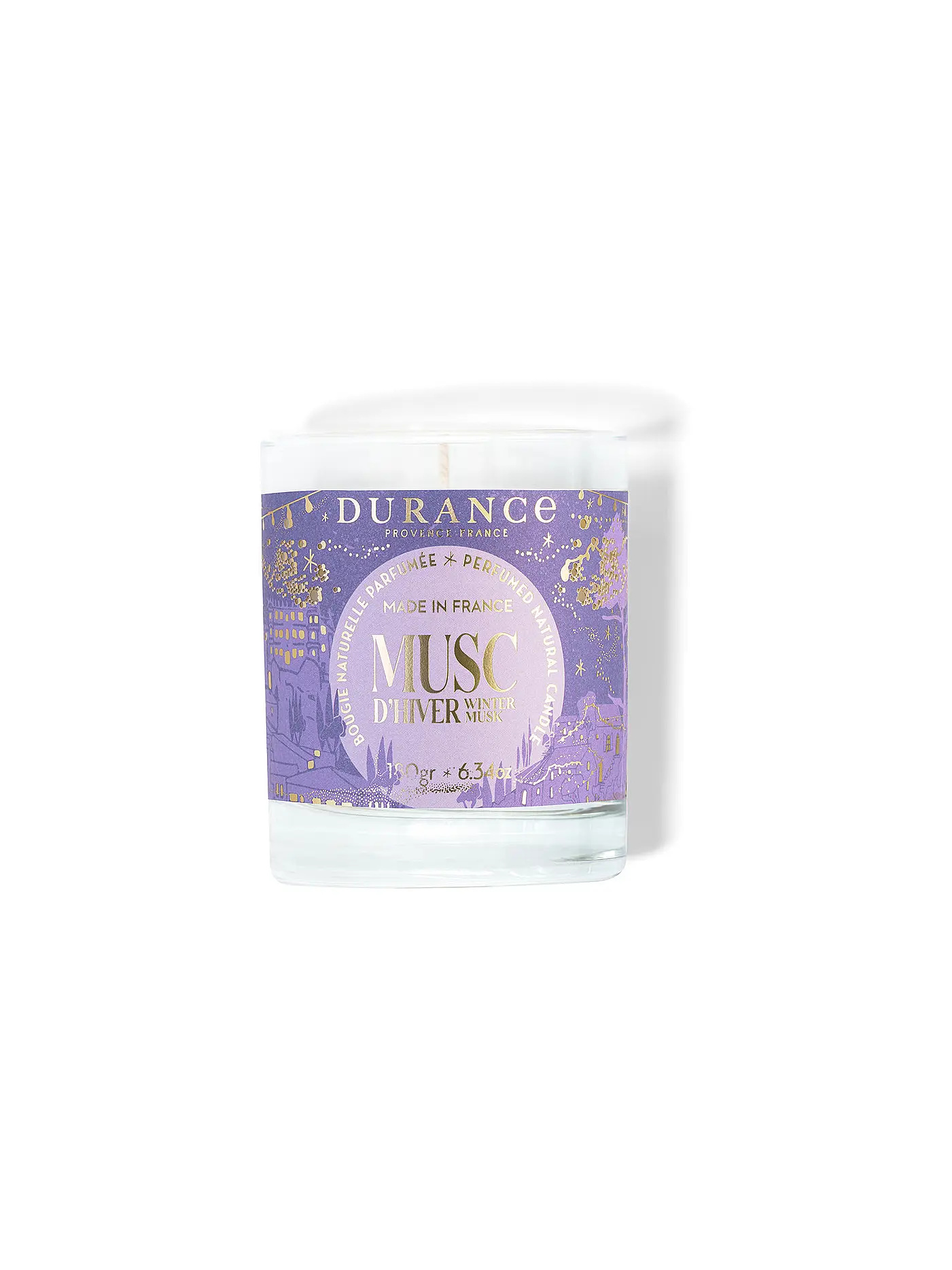 DURANCE | Weihnachts Duftkerze im Glas 280g Spritzgebäck | lila