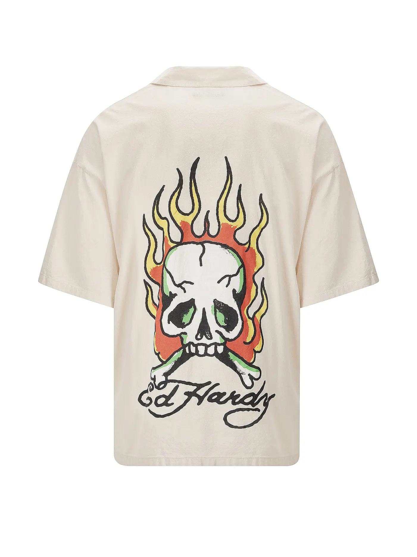 ED HARDY | Hemd Regular Fit SKULL FLAMES  | beige