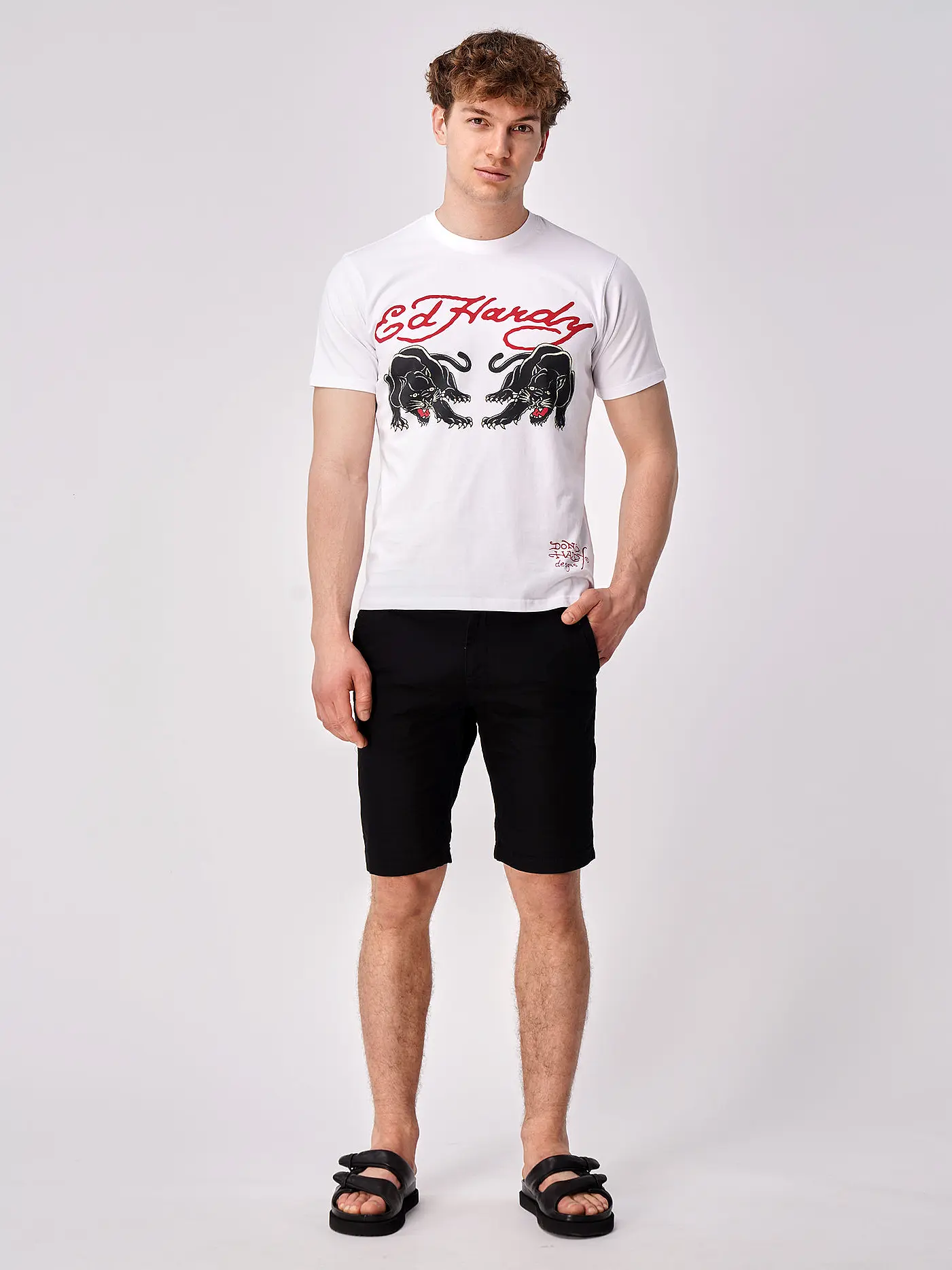 ED HARDY | T-Shirt DOUBLE PANTHER | weiss