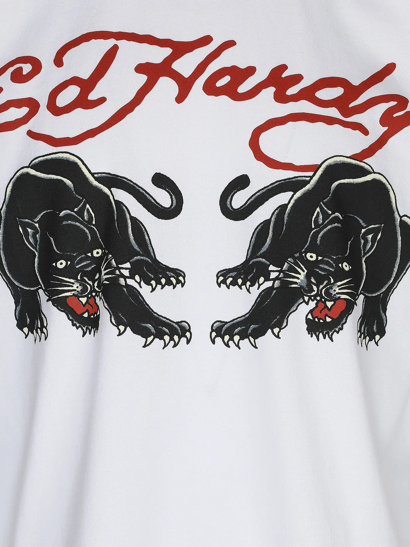 ED HARDY | T-Shirt DOUBLE PANTHER | weiss