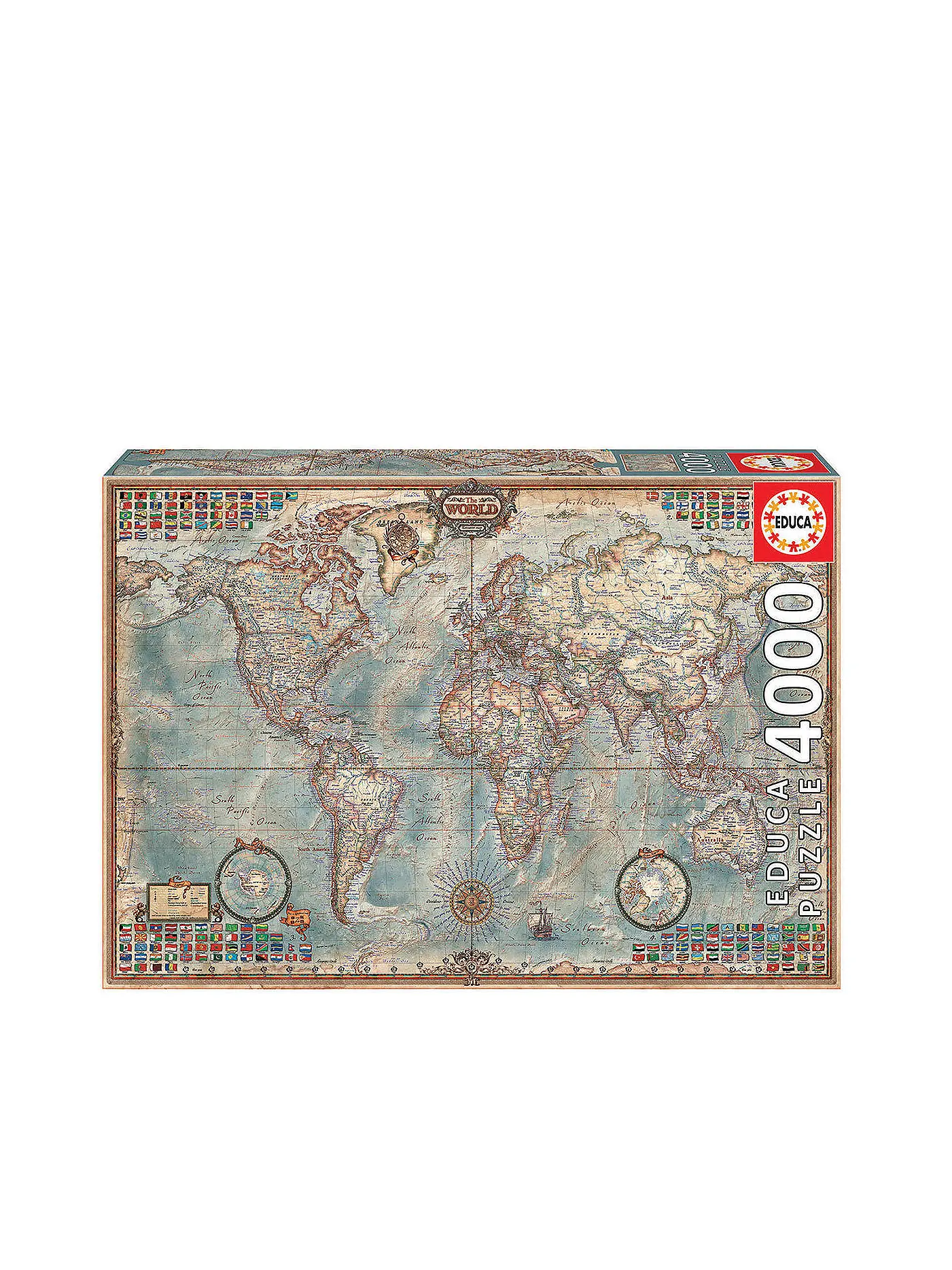 EDUCA | Antike Weltkarte 4000 Teile Puzzle | keine Farbe