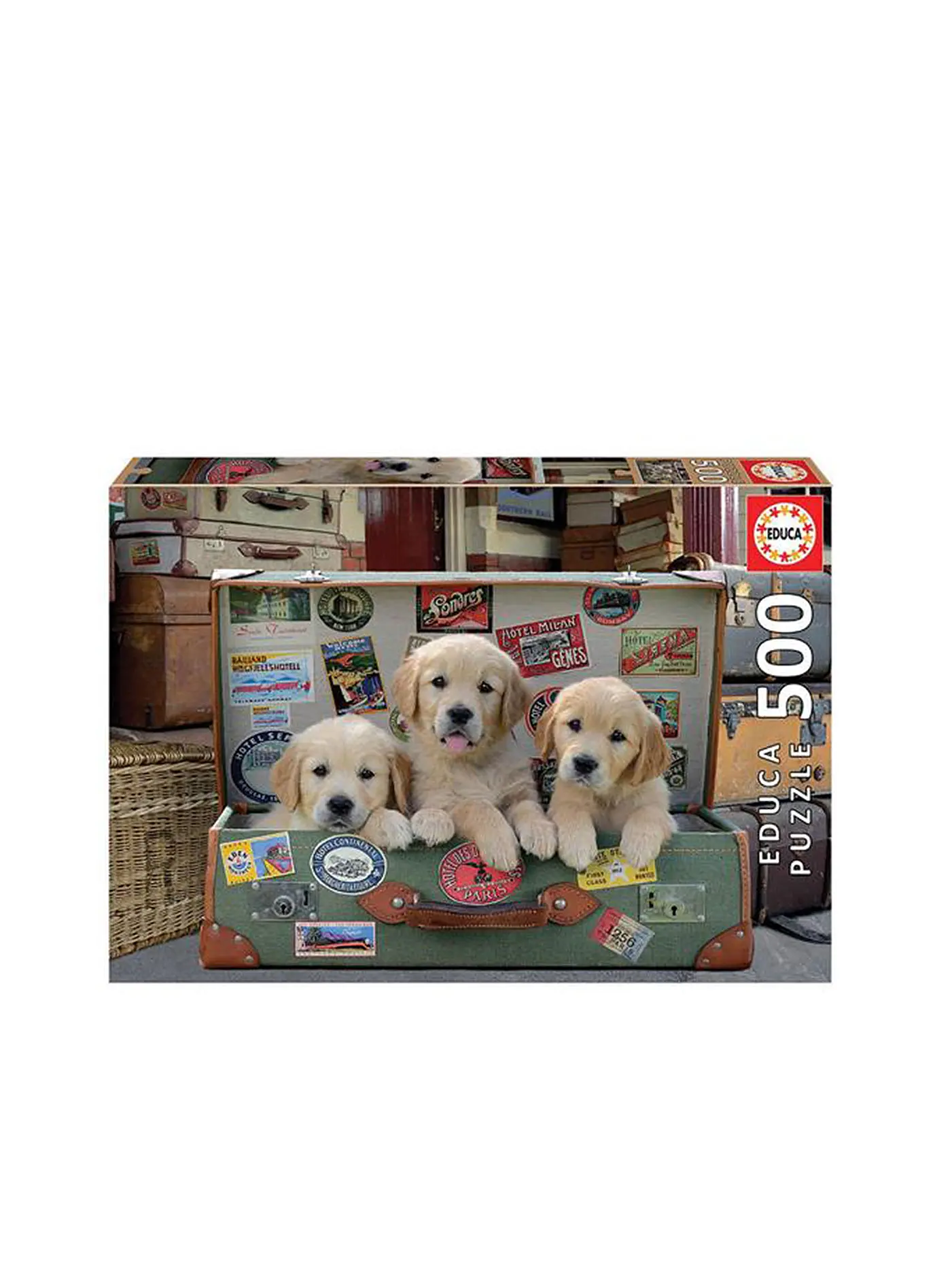 EDUCA | Puzzle - Hunde im Koffer 500 Teile | keine Farbe