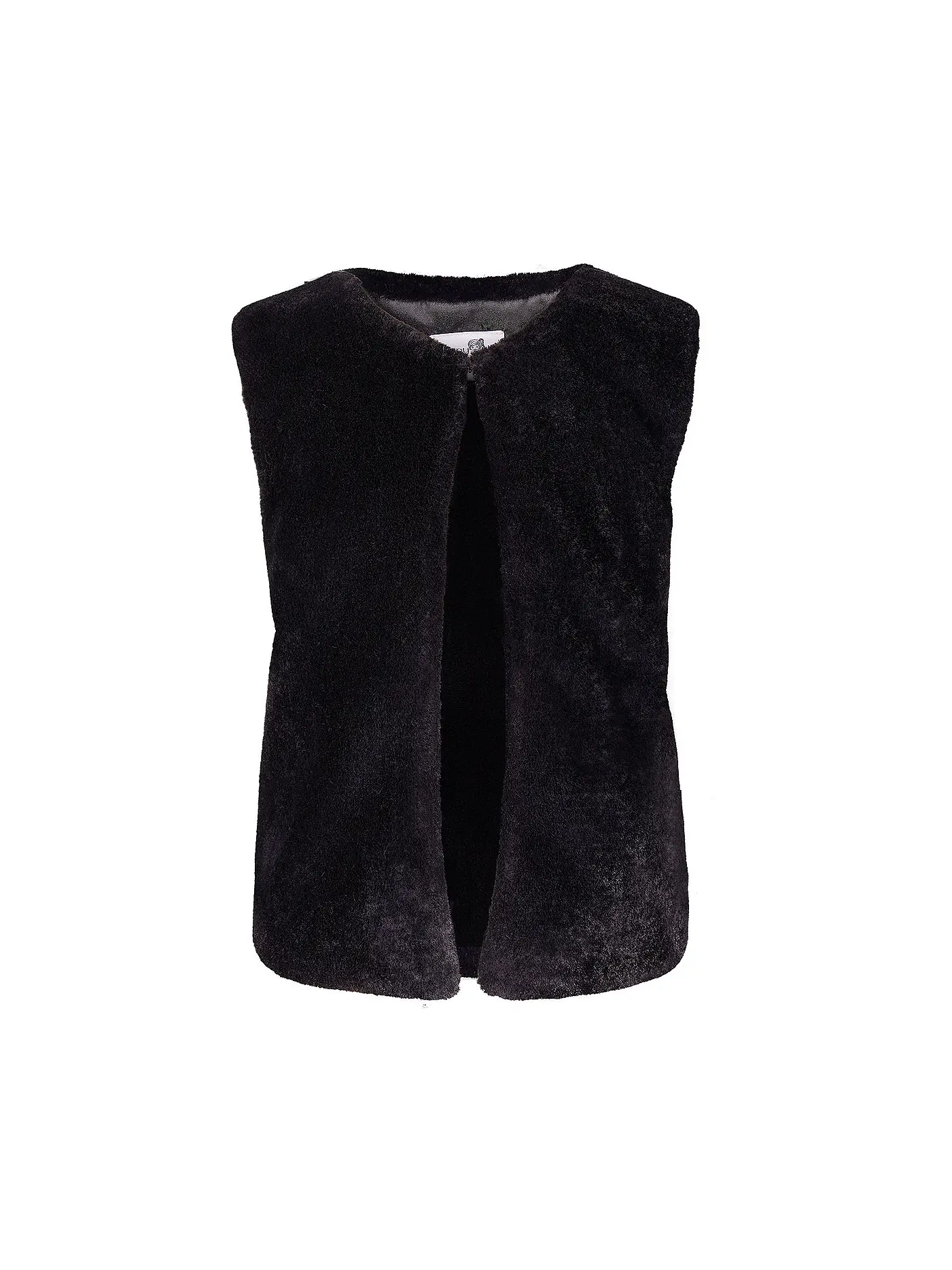 EISEND | Mächen Gilet in Felloptik | schwarz