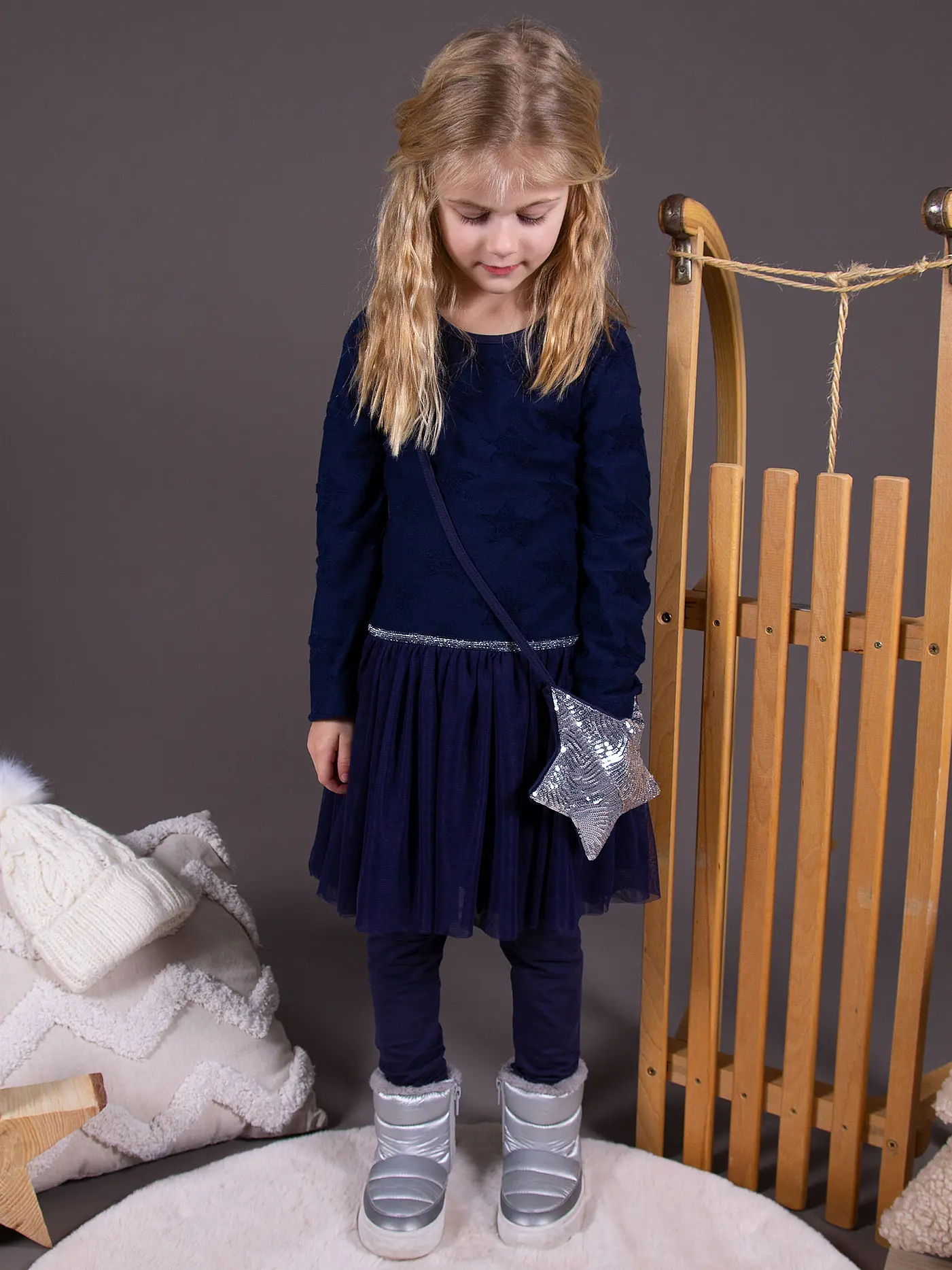 EISEND | Mädchen Kleid | dunkelblau