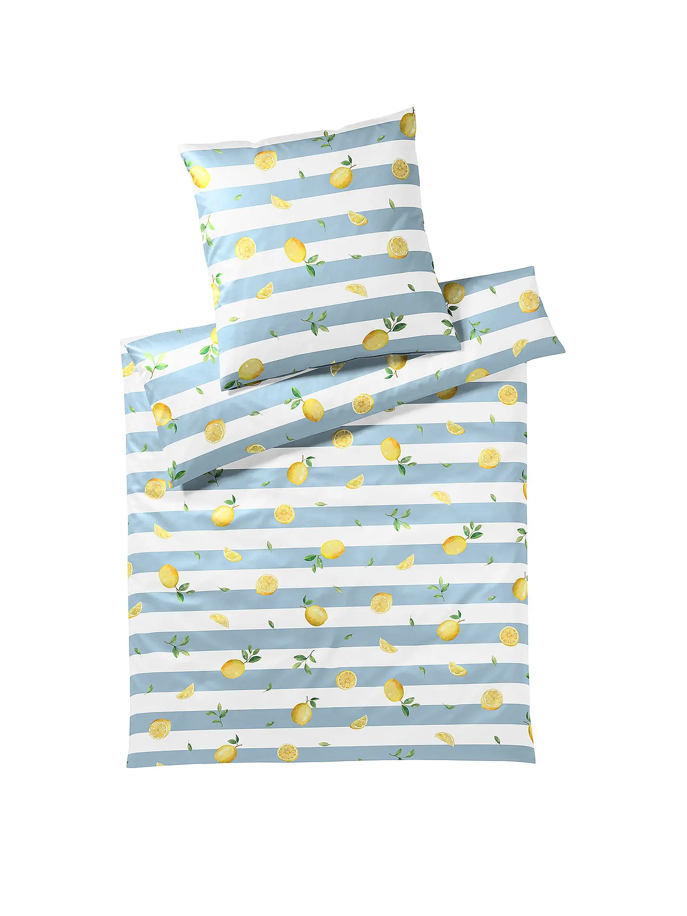 ELEGANTE | Batist Bettwäsche 140x200cm LEMON Wasserblau | blau