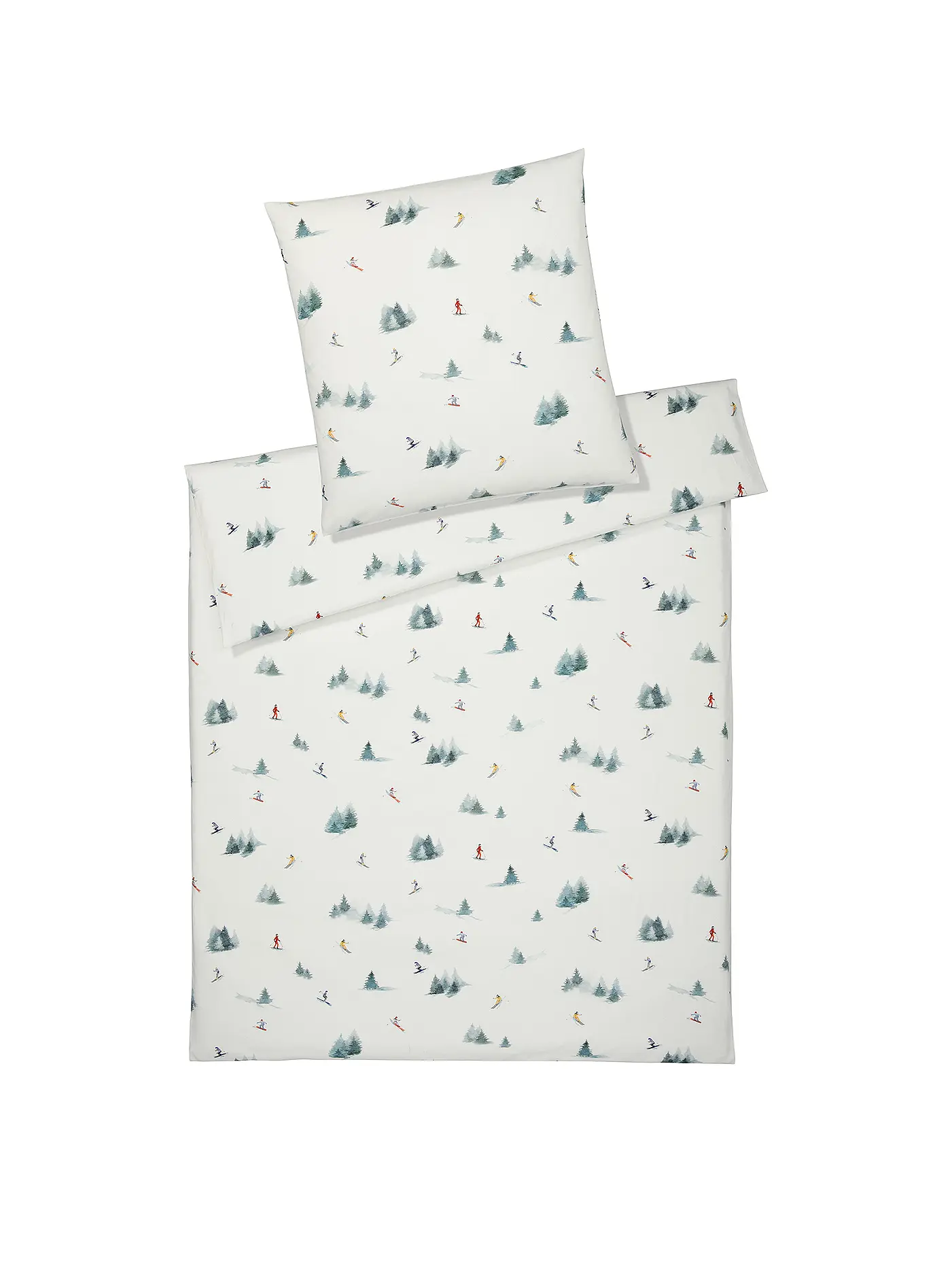 ELEGANTE | Flanell Bettwäsche ABFAHRT 70x90cm/140x200cm Skipiste | weiss