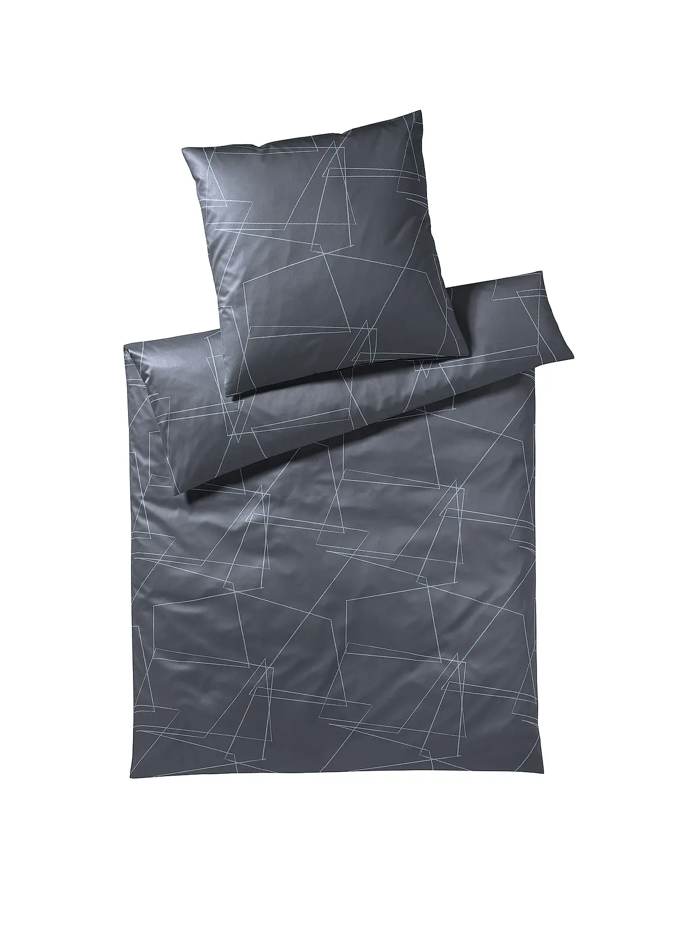 ELEGANTE | Jersey Bettwäsche 70x90cm/140x200cm Lines Anthrazit | grau
