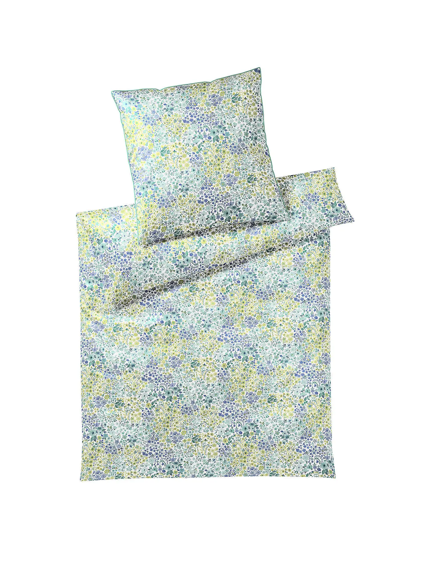 ELEGANTE | Satin Bettwäsche 70x90cm/140x200cm Joy Weiss | mint