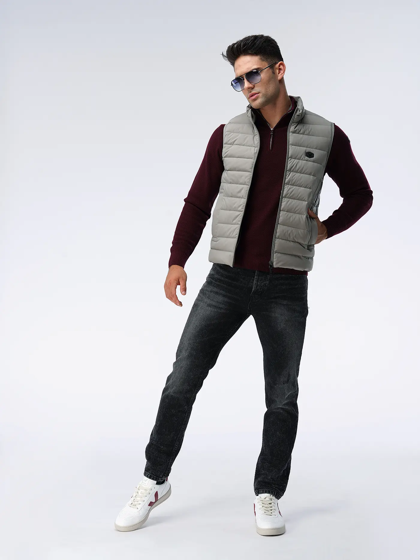 EMPORIO ARMANI | Daunensteppgilet  | hellgrau