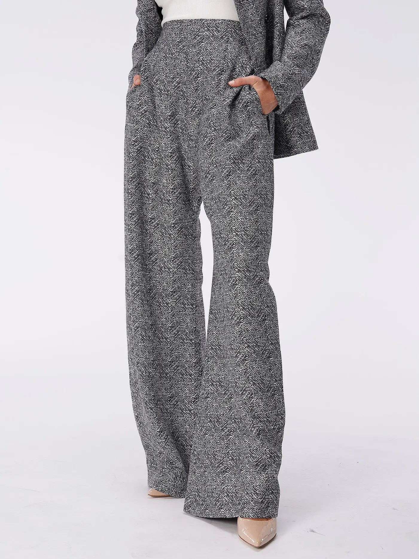 EMPORIO ARMANI | Hose Wide Fit | grau
