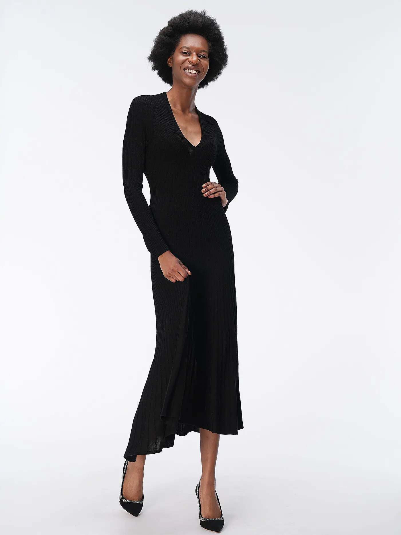 EMPORIO ARMANI | Strickkleid  | schwarz