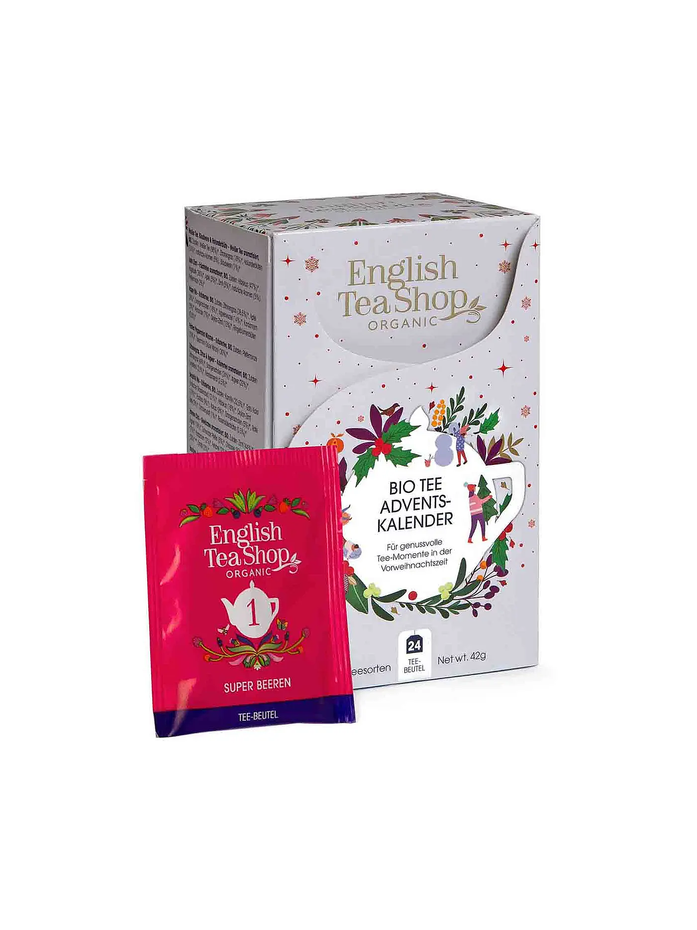 ENGLISH TEA SHOP | Tee Adventskalender 2022 weiß, 24 verschiedene BIO Tees | weiss