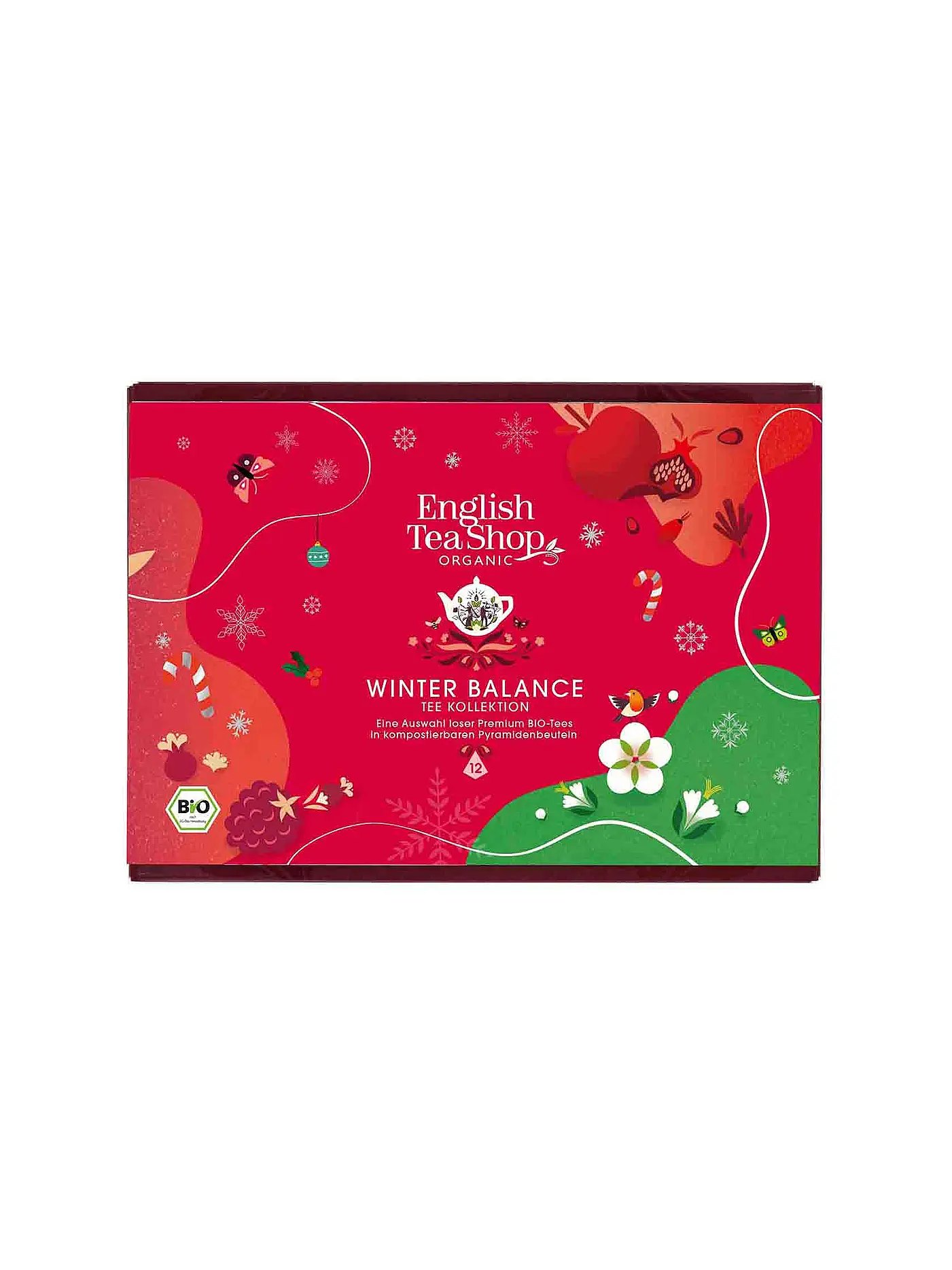 ENGLISH TEA SHOP | Teegeschenk Kollektion "Winter Balance", BIO, 12 Pyramidenbeutel | bunt