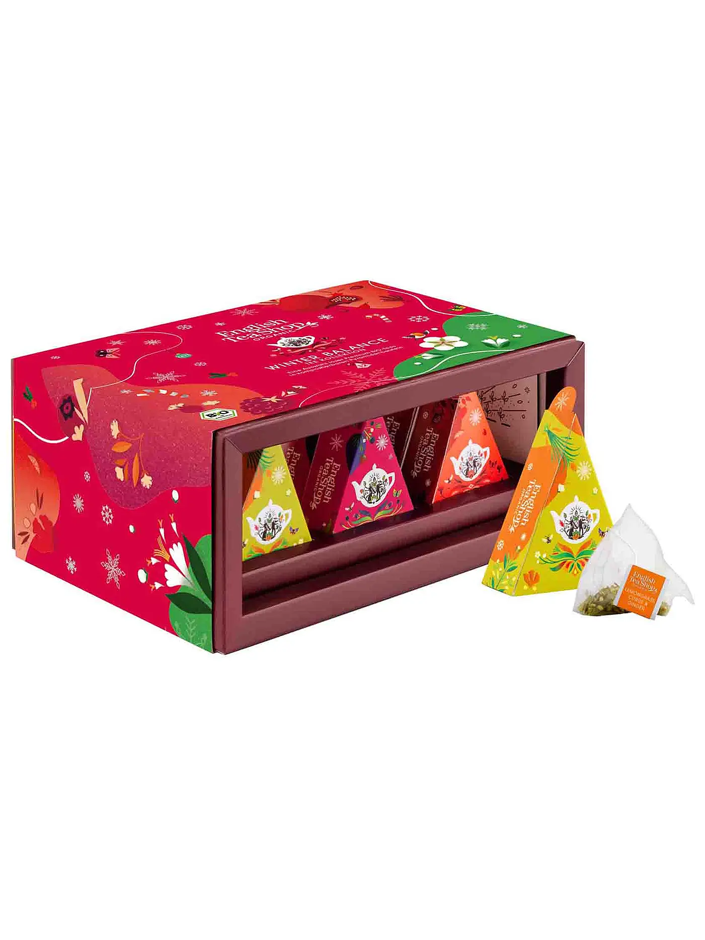 ENGLISH TEA SHOP | Teegeschenk Kollektion "Winter Balance", BIO, 12 Pyramidenbeutel | bunt