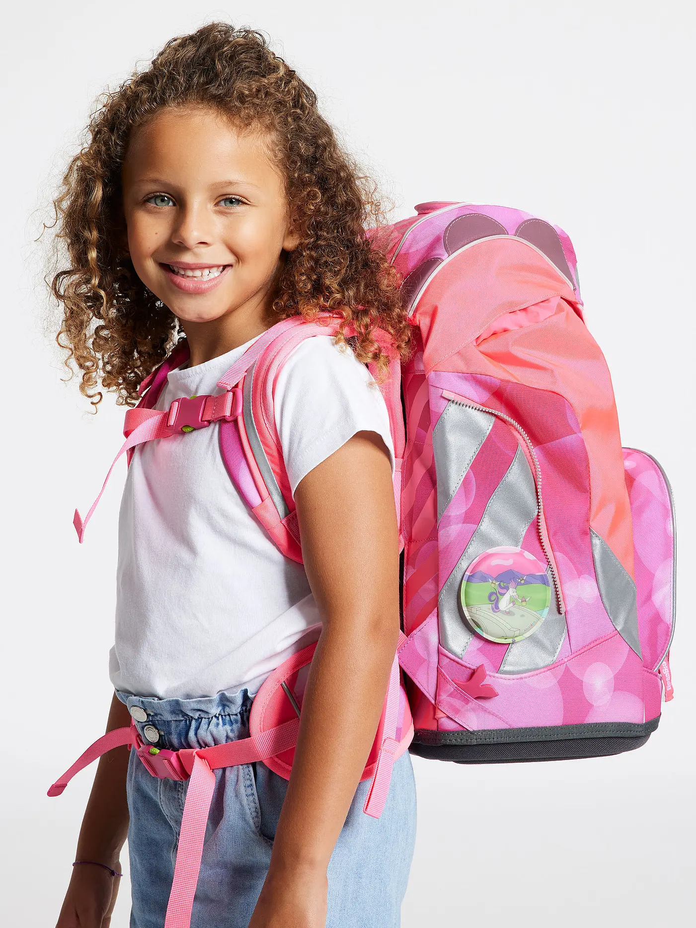 ERGOBAG | Schulrucksack Set 6tlg Pack - KuntBärbuntes Einhorn Neo Edition | pink