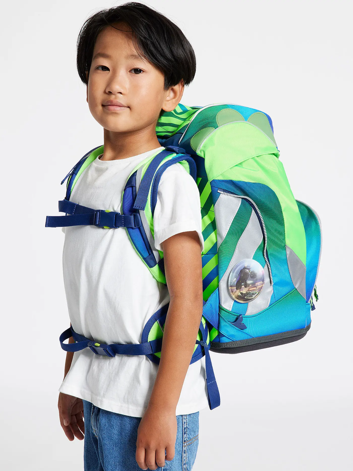 ERGOBAG | Schulrucksack Set 6tlg Pack - TruckBär Neo Edition | grün