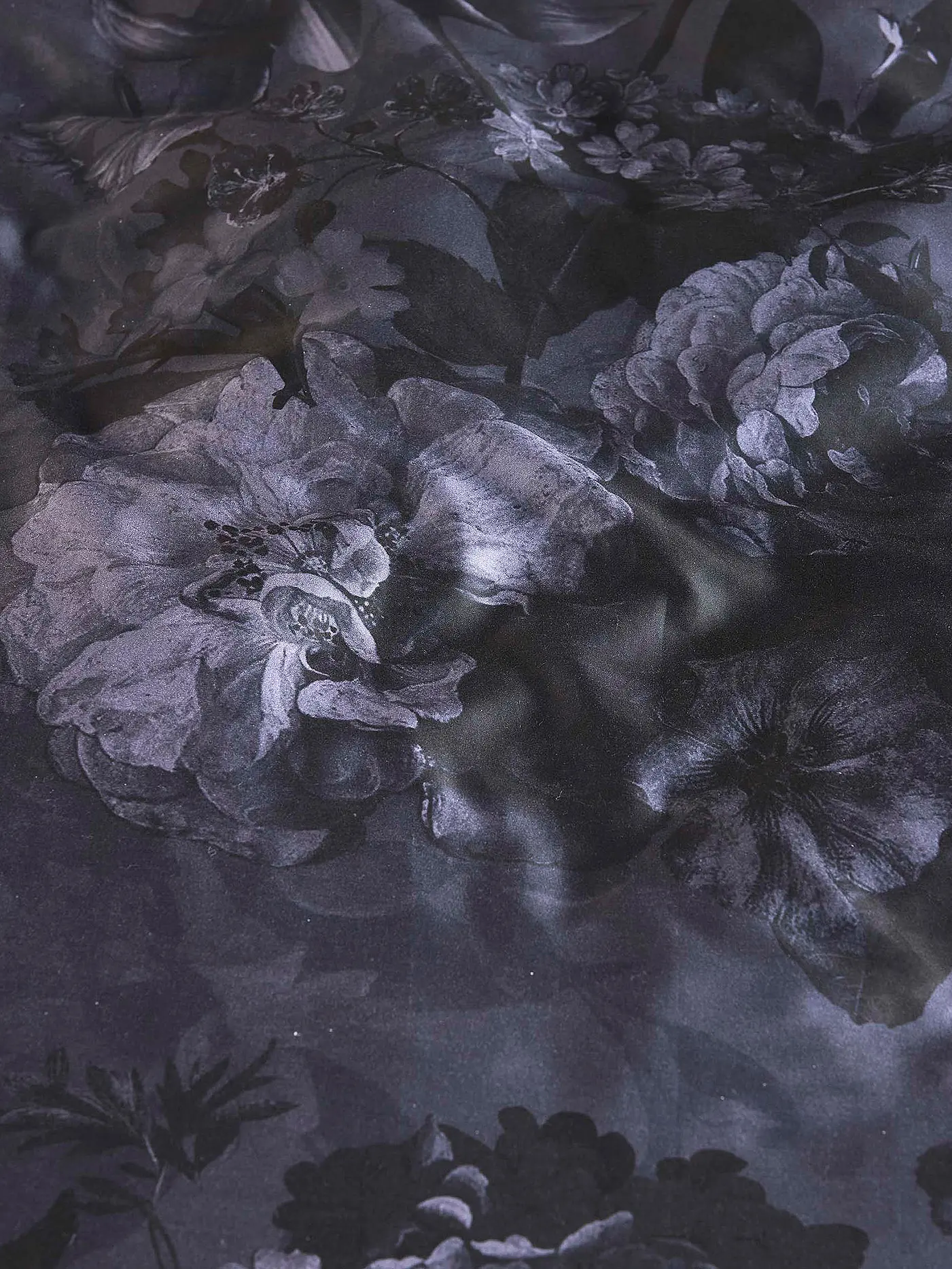 ESSENZA | Satin Bettwäsche 70x90cm/140x200cm FLOOR Nightblue | dunkelblau