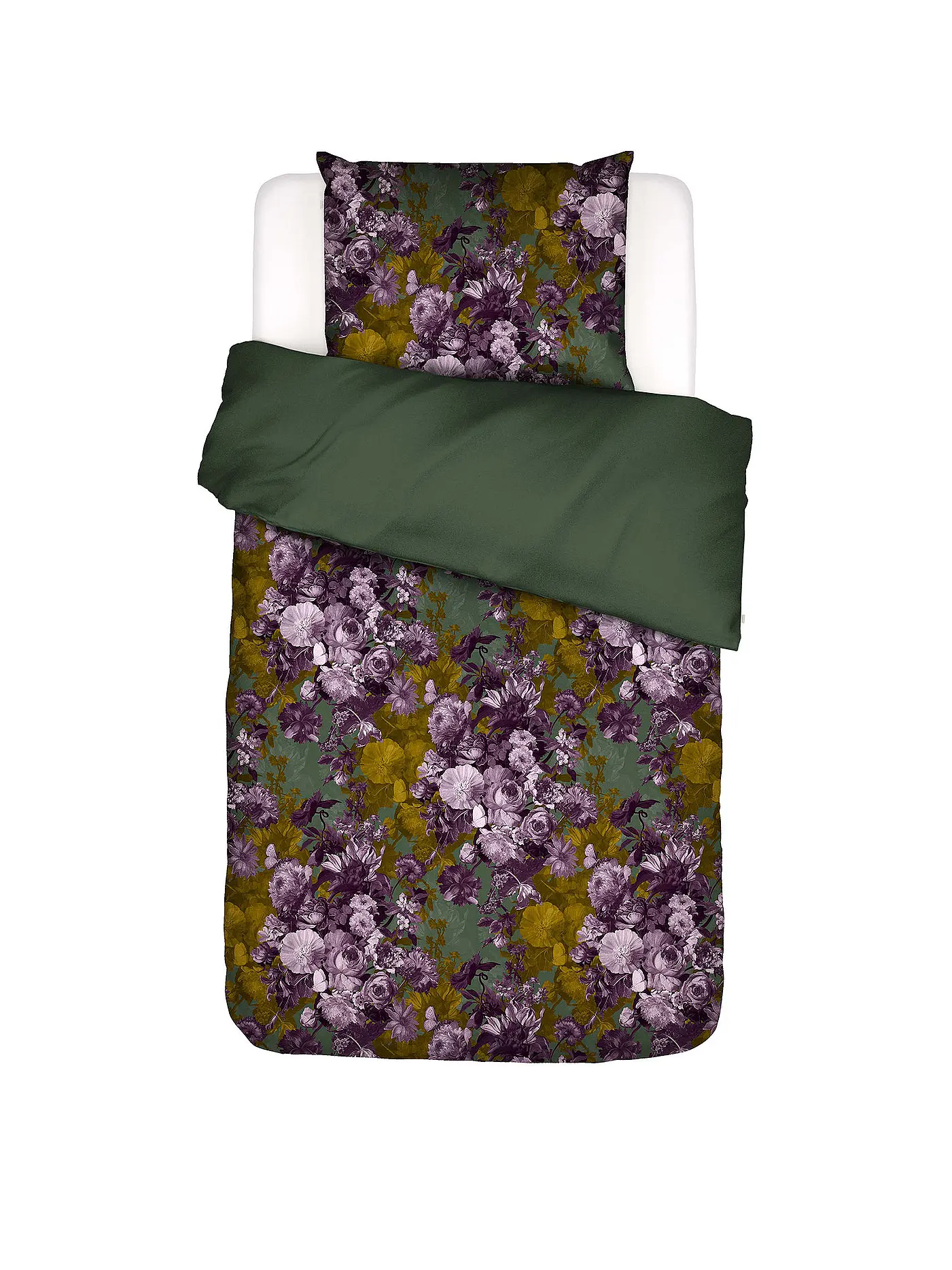 ESSENZA | Satin Bettwäsche 70x90cm/140x200cm LEILA Forest Green | dunkelgrün
