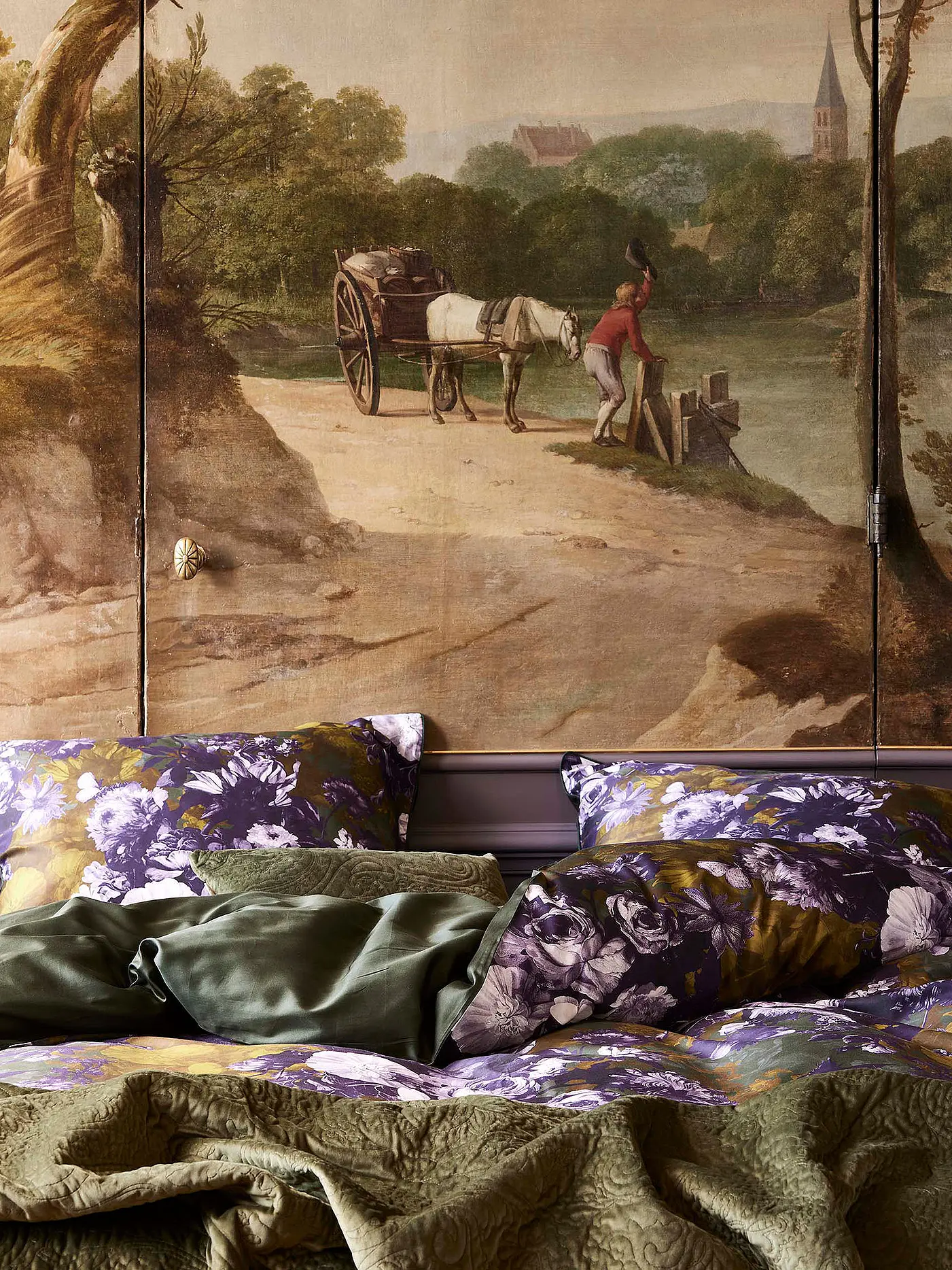 ESSENZA | Satin Bettwäsche 70x90cm/140x200cm LEILA Forest Green | dunkelgrün