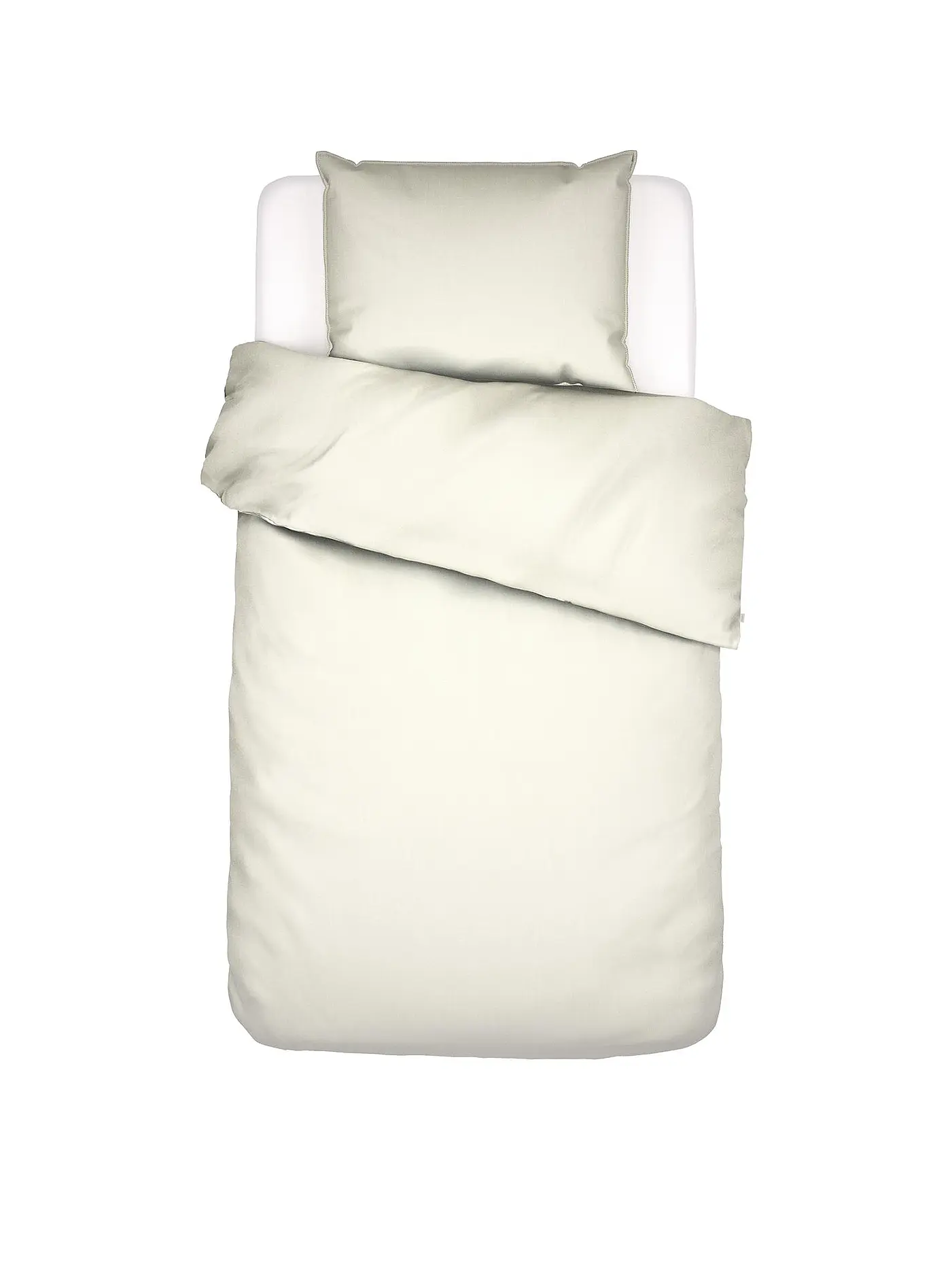 ESSENZA | Satin Bettwäsche 70x90cm/140x200cm Minte Oyster | creme