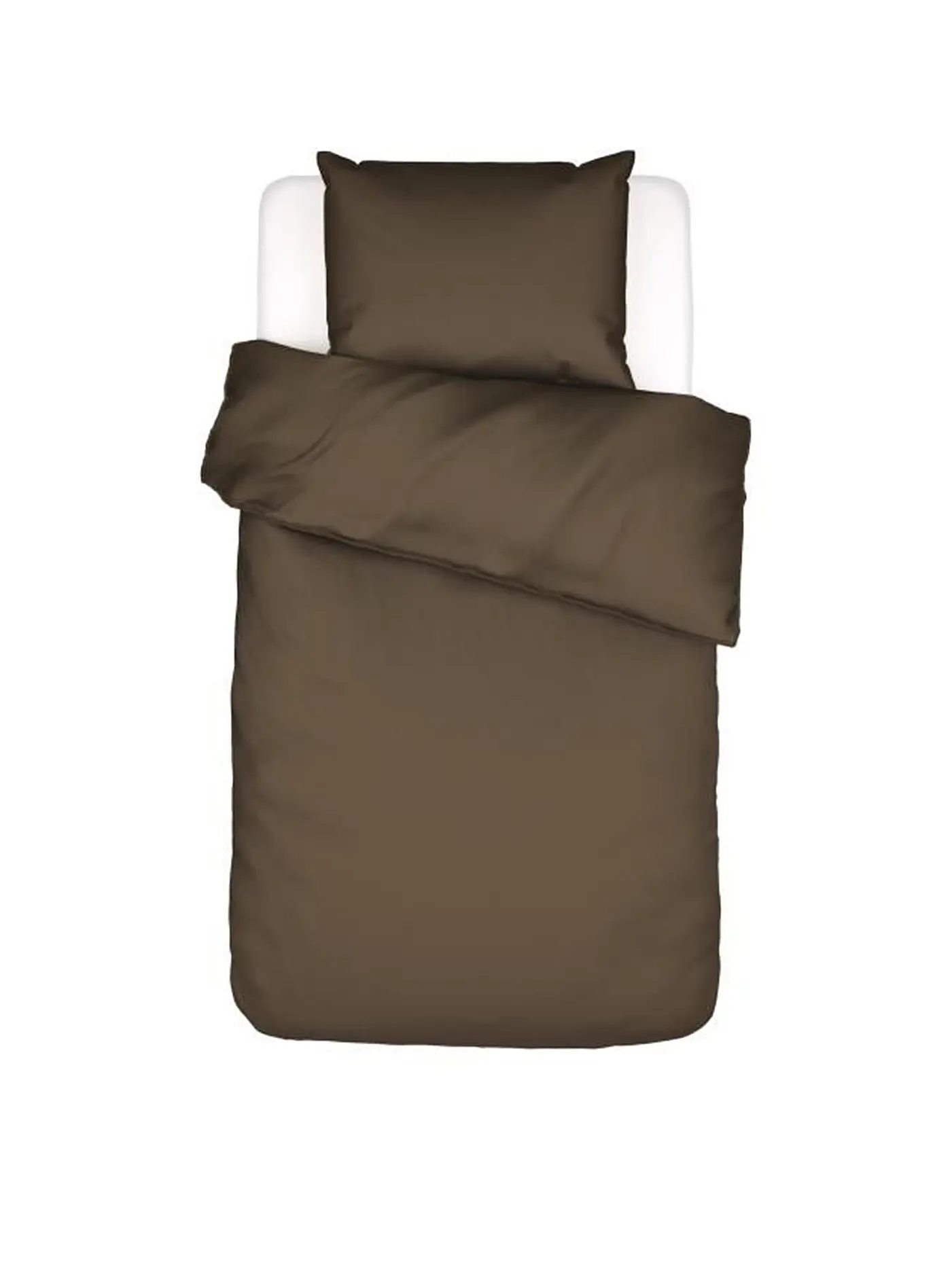 ESSENZA | Satin Bettwäsche Minte 70x90cm / 140x200cm Cafe Noir | braun