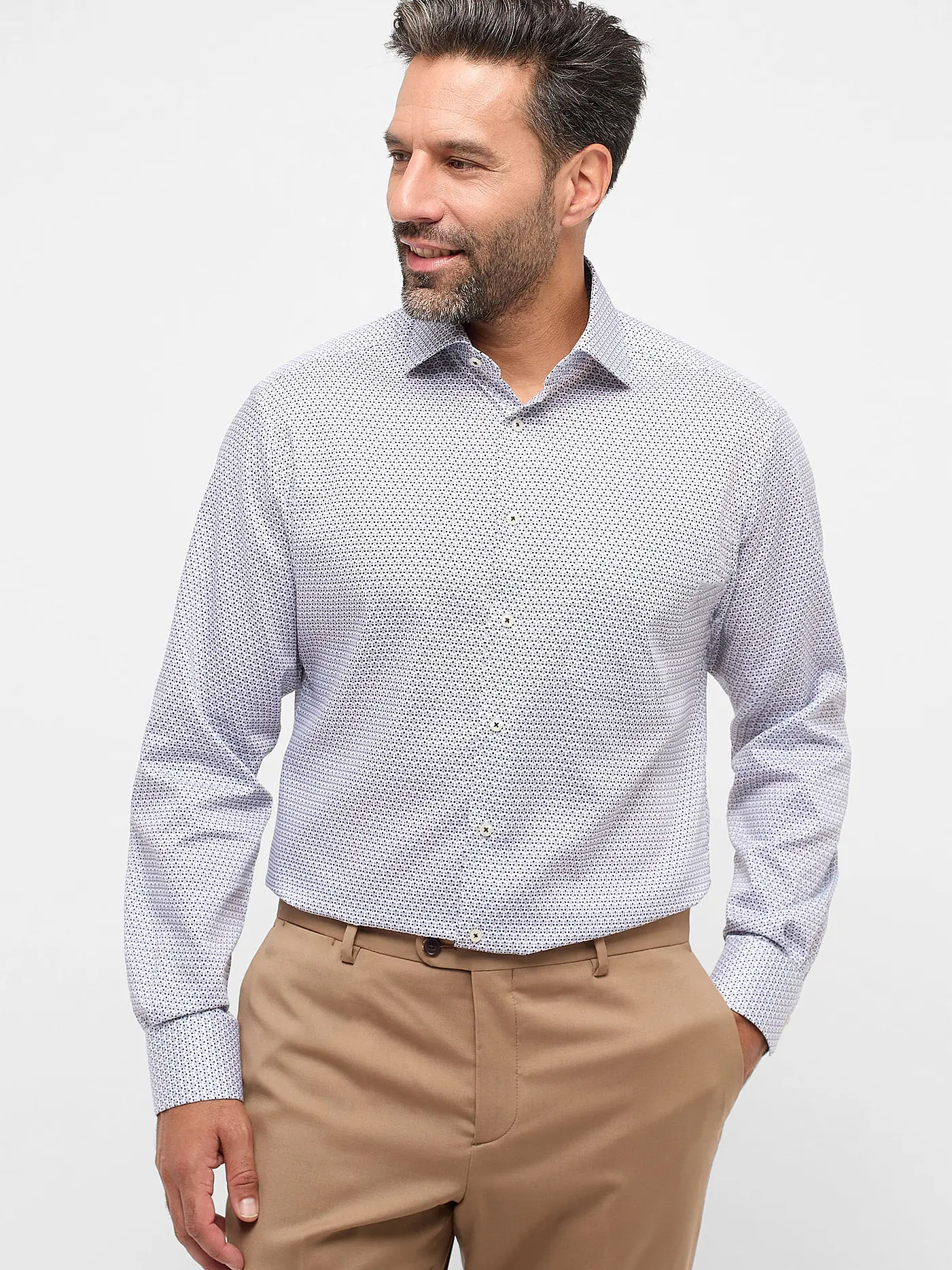 ETERNA | Hemd Modern Fit | hellgrau