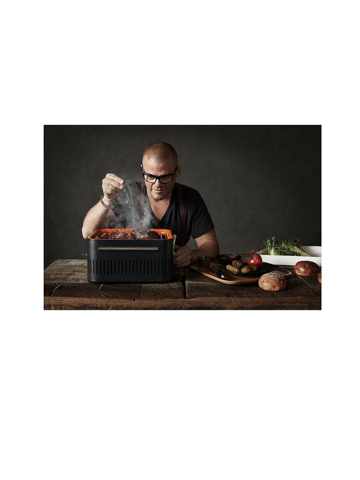 EVERDURE BY HESTON BLUMENTHAL | Tragbarer Holzkohlegrill CUBE Graphite | schwarz