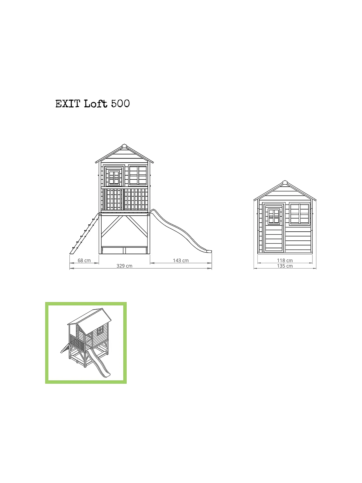EXIT TOYS | Loft 500 Holzspielhaus - naturel | keine Farbe